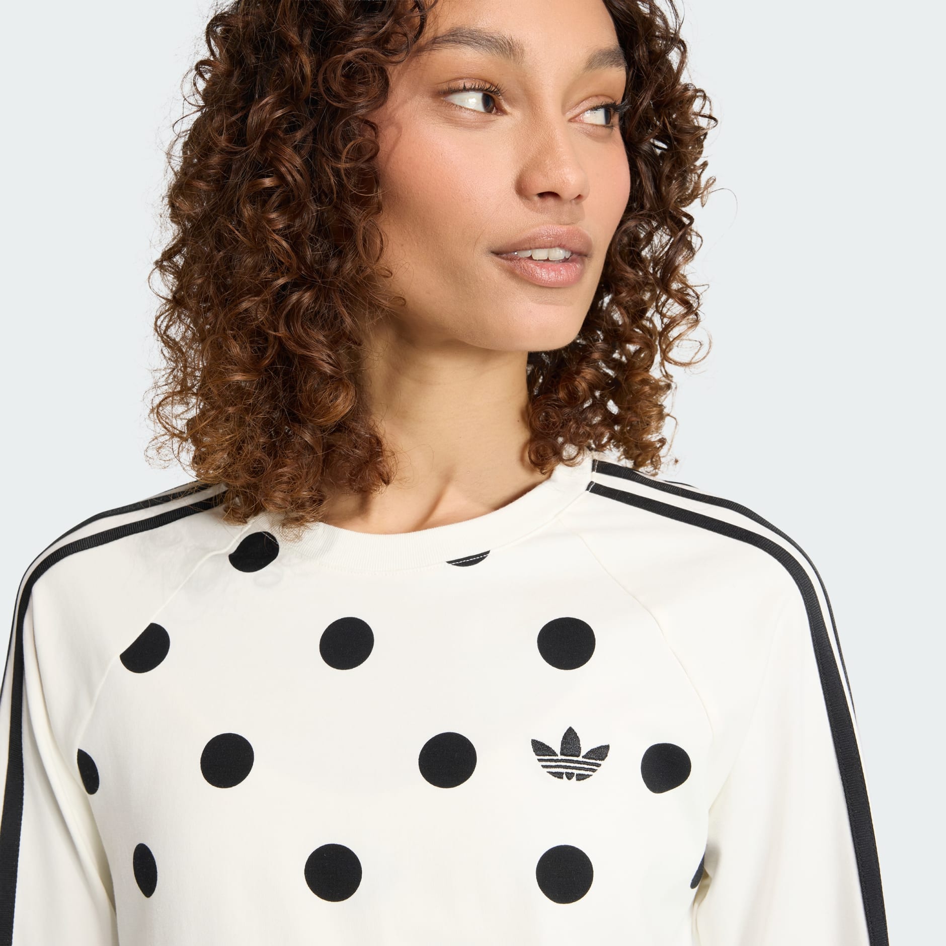 POLKA DOTS SLIM LONG SLEEVE TOP
