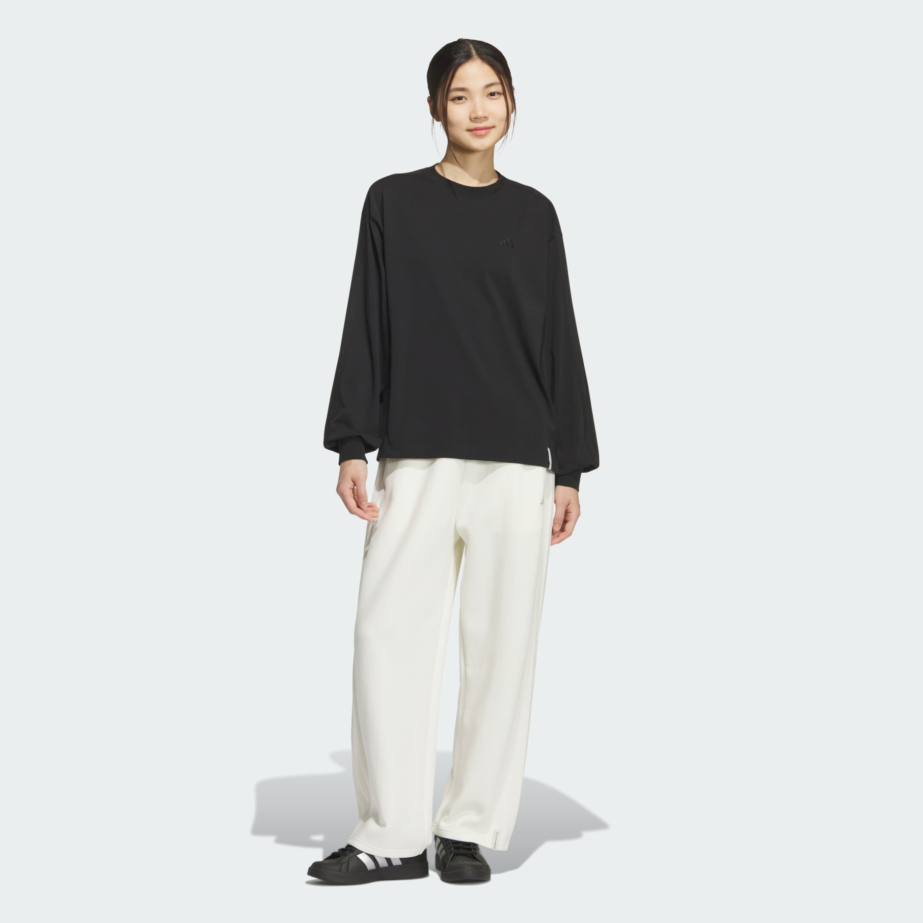 ESSENTIALS PLUS 3 STRIPES LOOSE FIT LONG SLEEVE T-SHIRTS