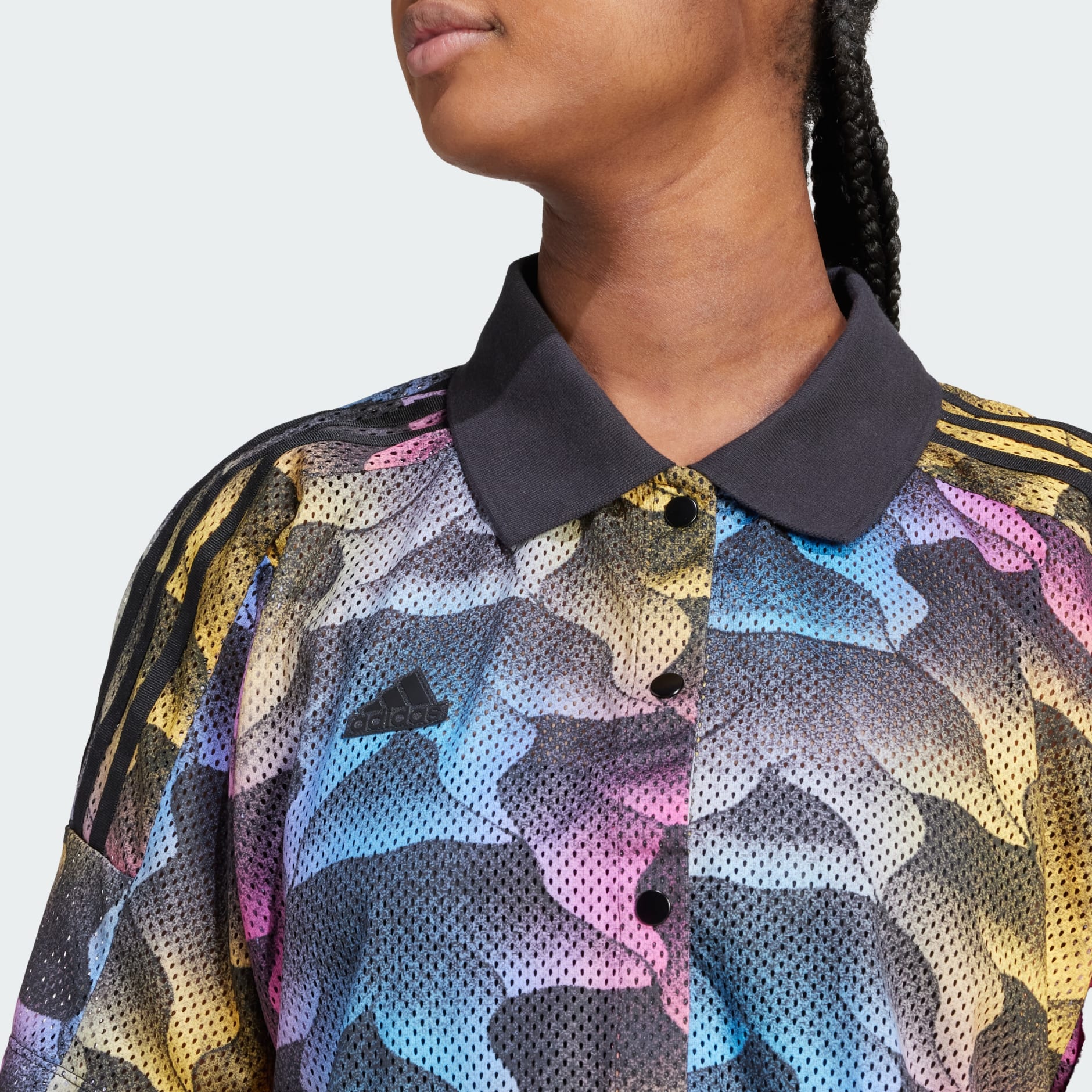 Women's Clothing - Tiro Print Mesh Summer Shirt - Black | adidas 