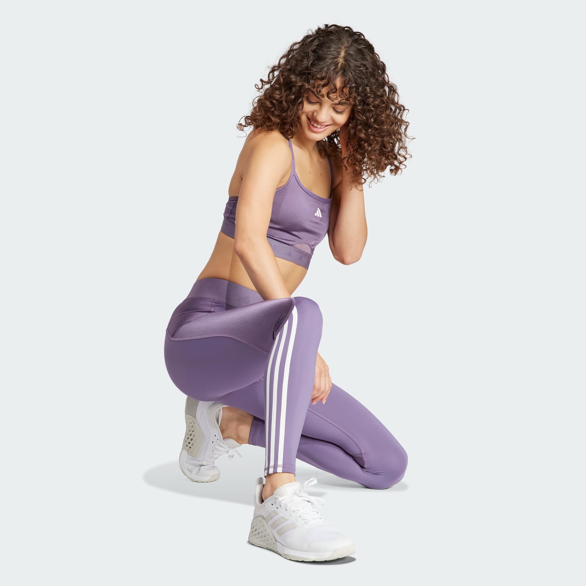 adidas Hyperglam High-Rise Long Tights - Purple, Women's Training
