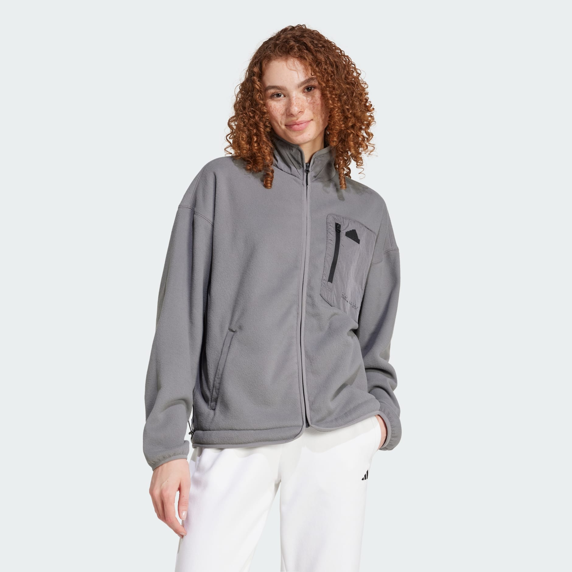 adidas City Escape Polar Fleece Track Top Grey adidas UAE