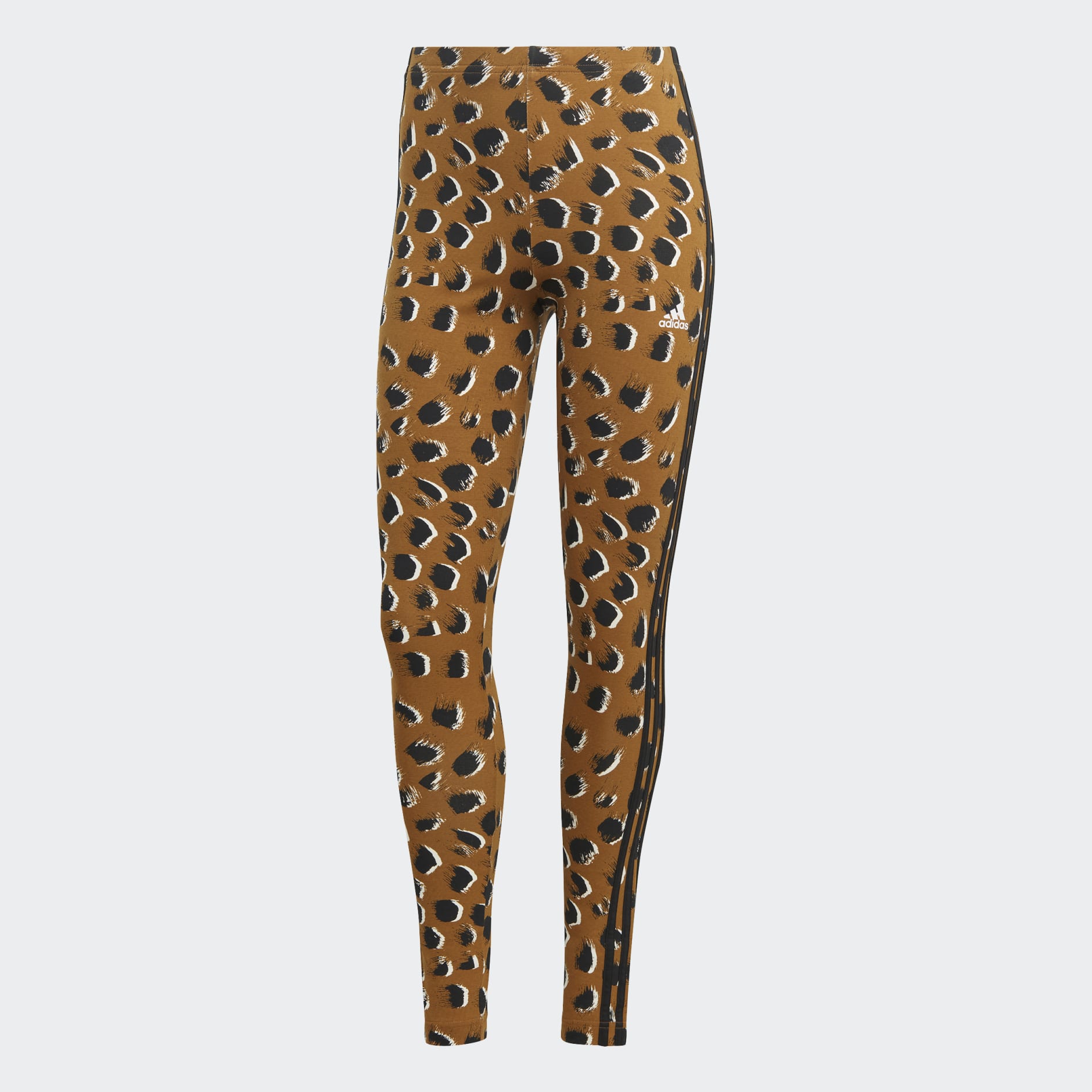 Pech Stap regenval Women's Clothing - Essentials 3-Stripes Animal Print Leggings - Brown |  adidas Oman