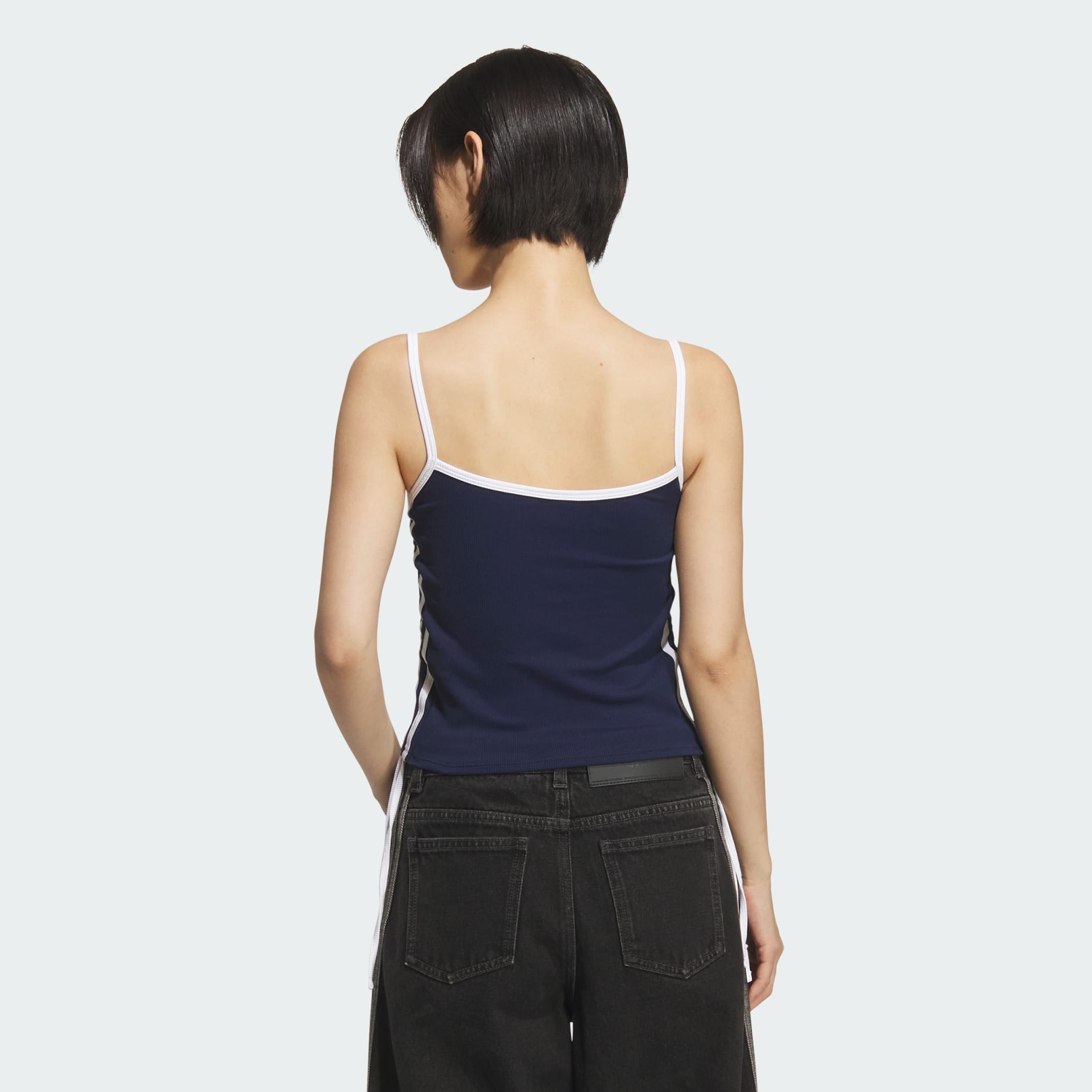 3-Stripes Drawstring Padded Tank Top - Blue | adidas Hong Kong
