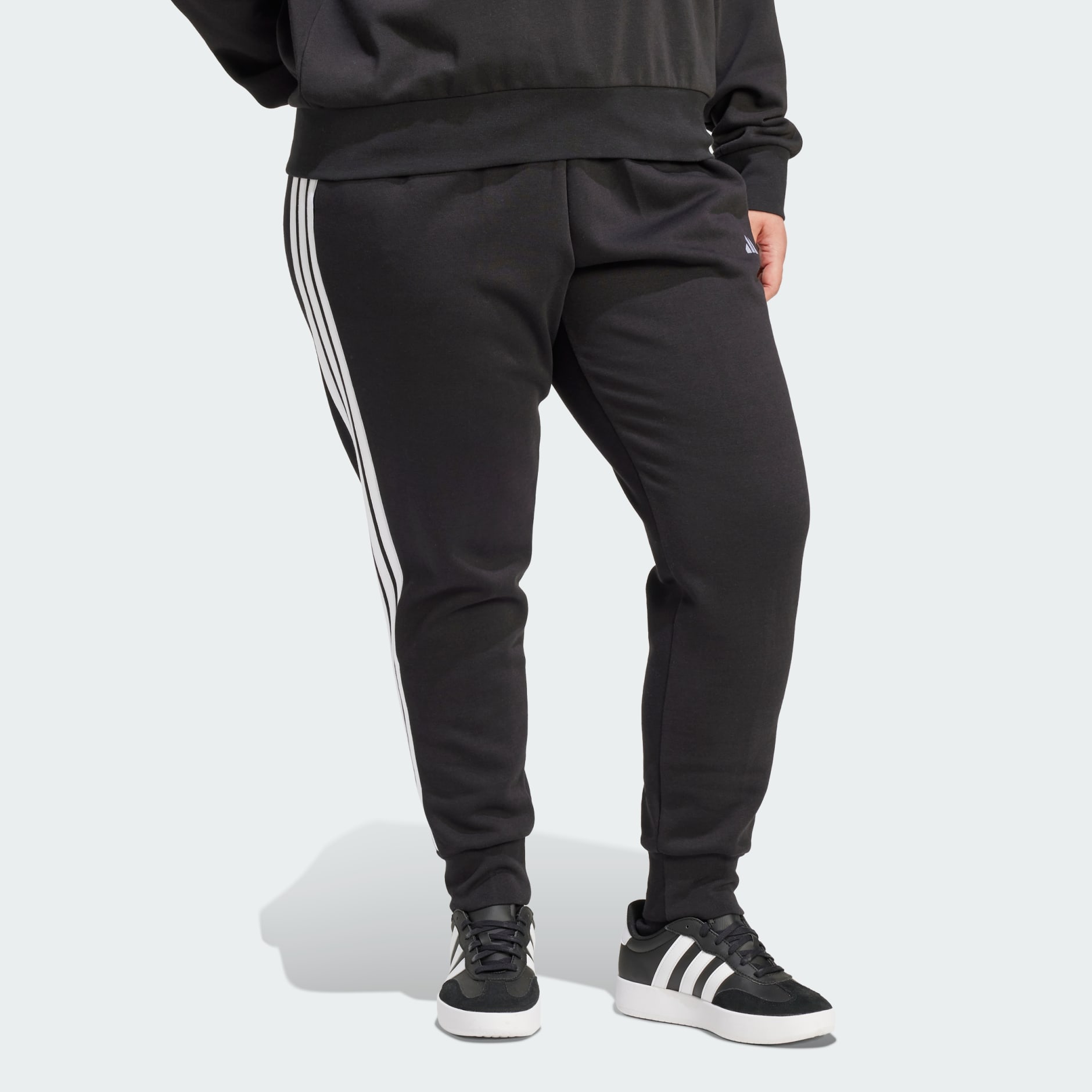 Hlače Essentials 3-Stripes Fleece Slim (veće veličine)