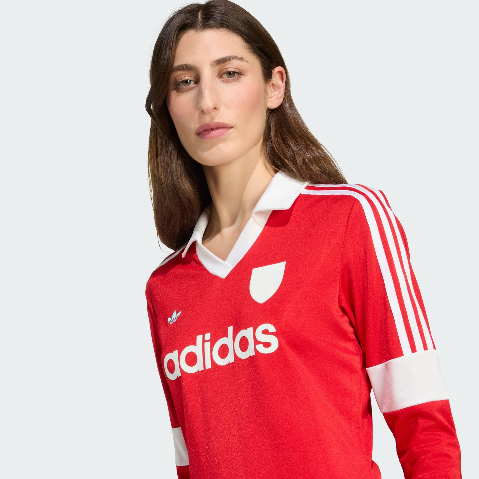 Tricou de fotbal cu imprimeu și m&acirc;necă lungă