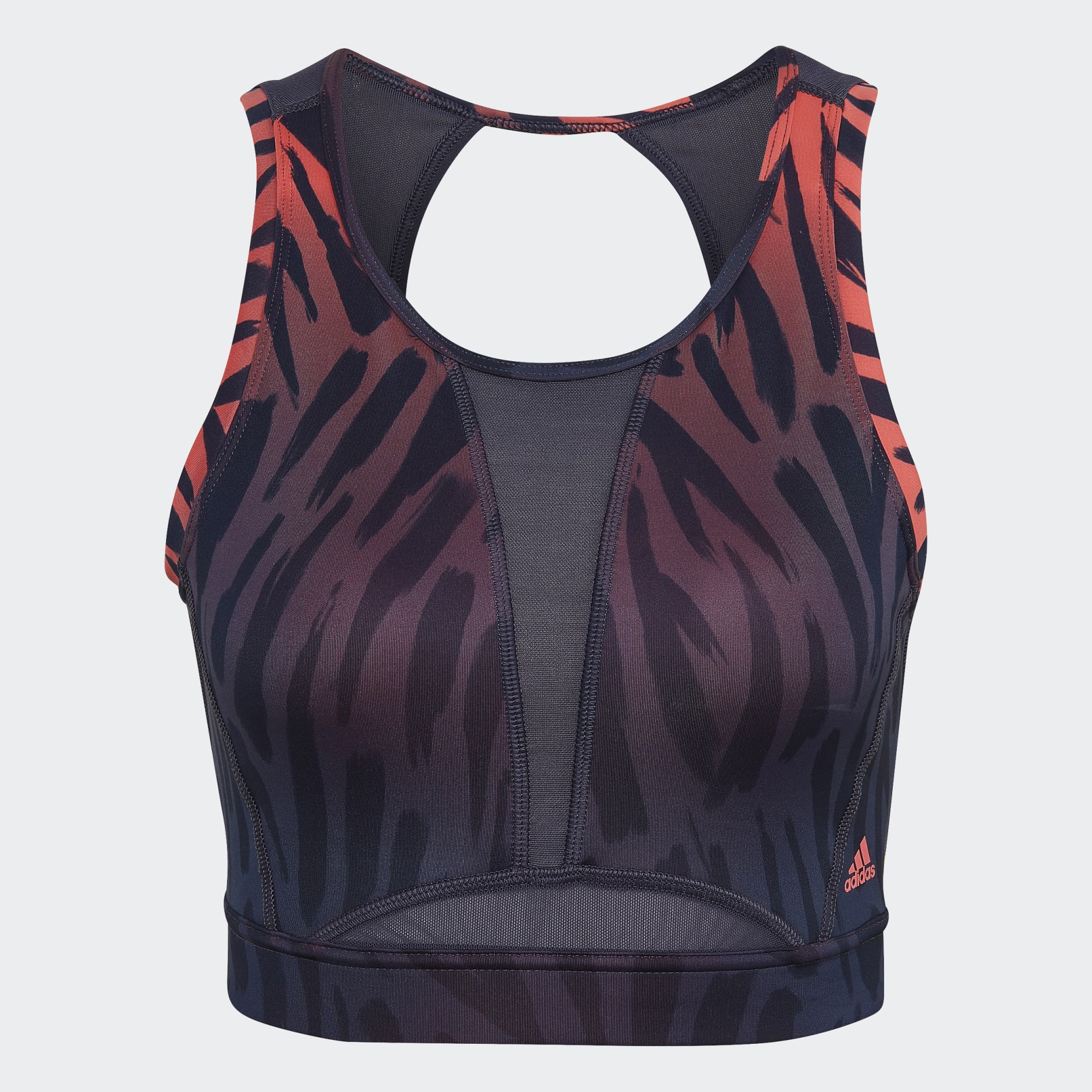 adidas Training Light-Support Long-Line Tiger-Print Bra