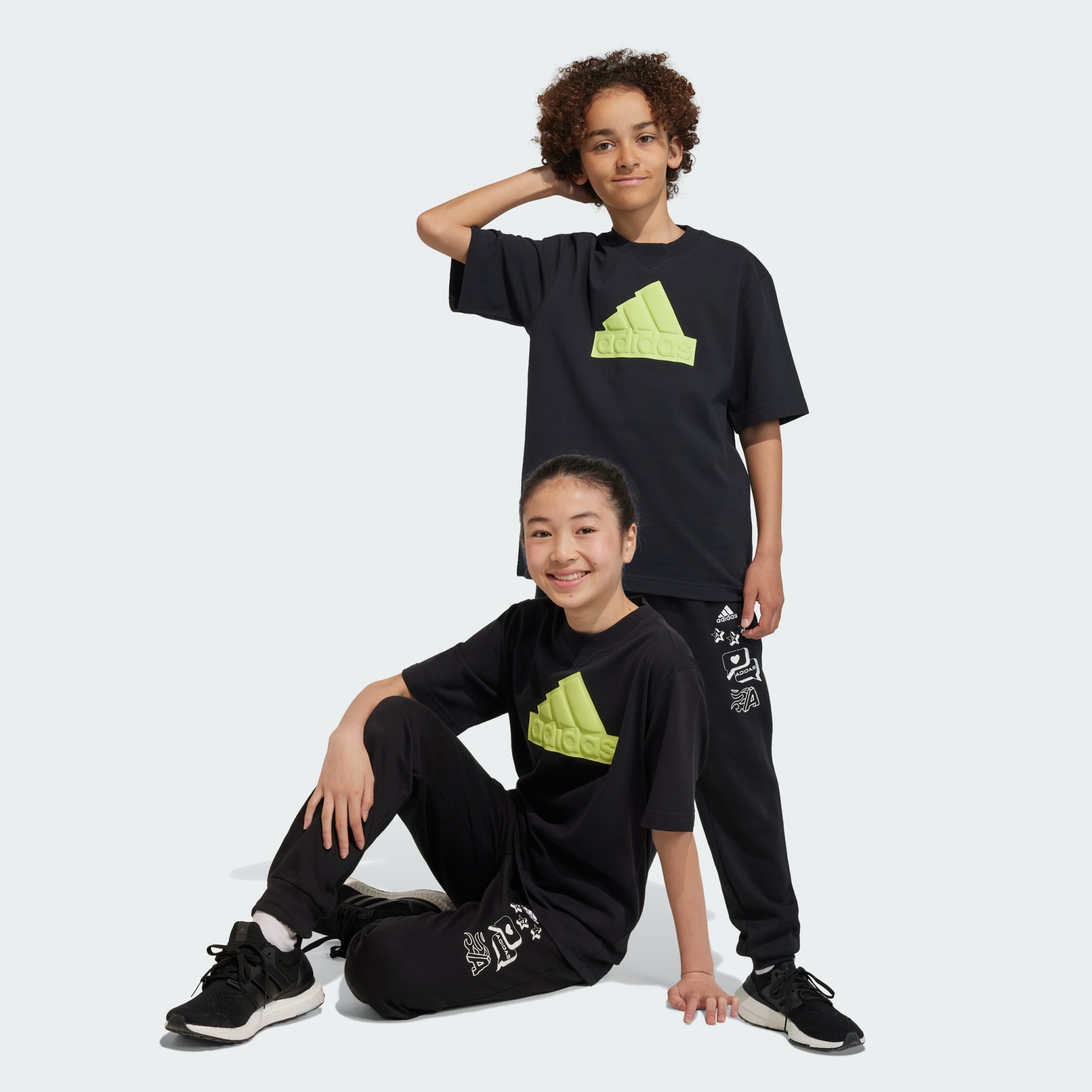 Kids Clothing - Brand Love Pants Kids - Black | adidas Qatar
