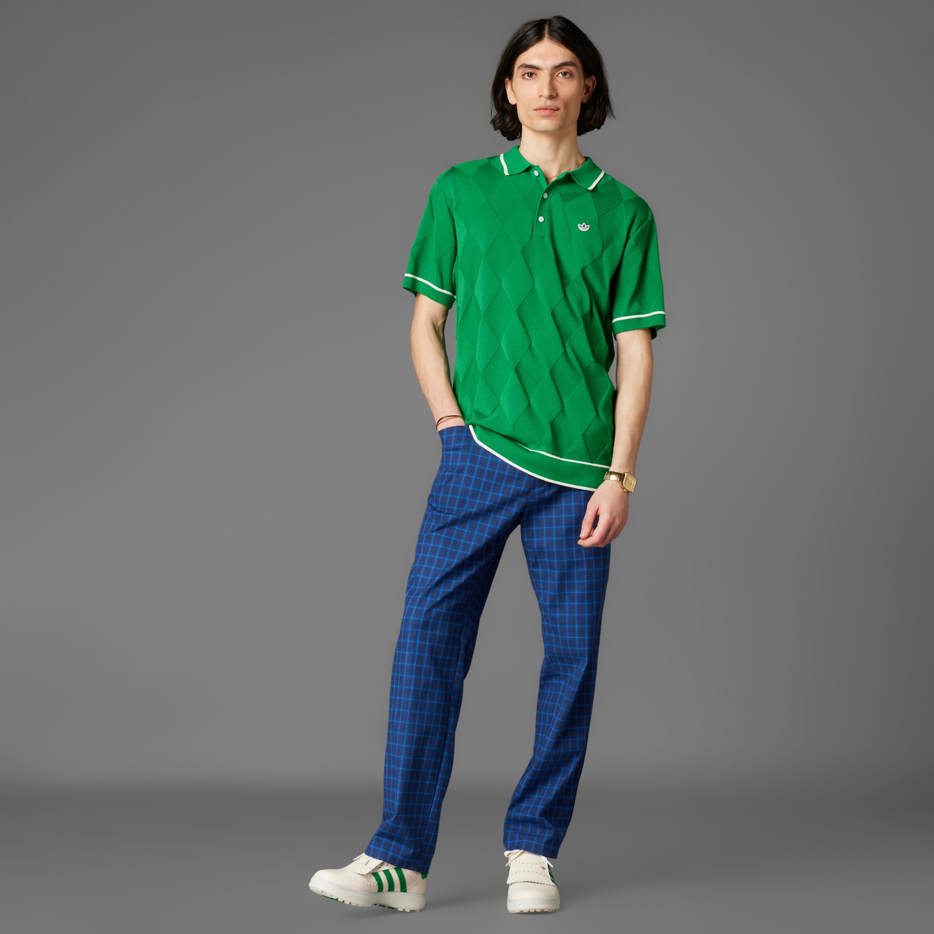 Clothing - Originals Argyle Knit Polo Shirt - Green | adidas