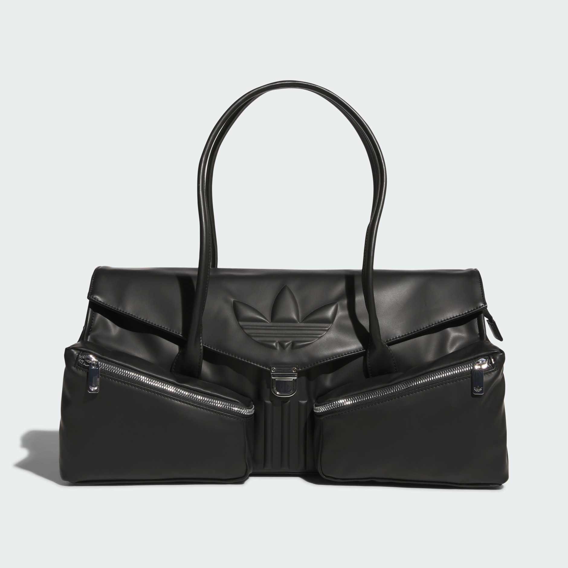 ☆Adidas☆Originals Pu Leather Shoulder Bag Adidas Originals Handbags Black - POIZON
