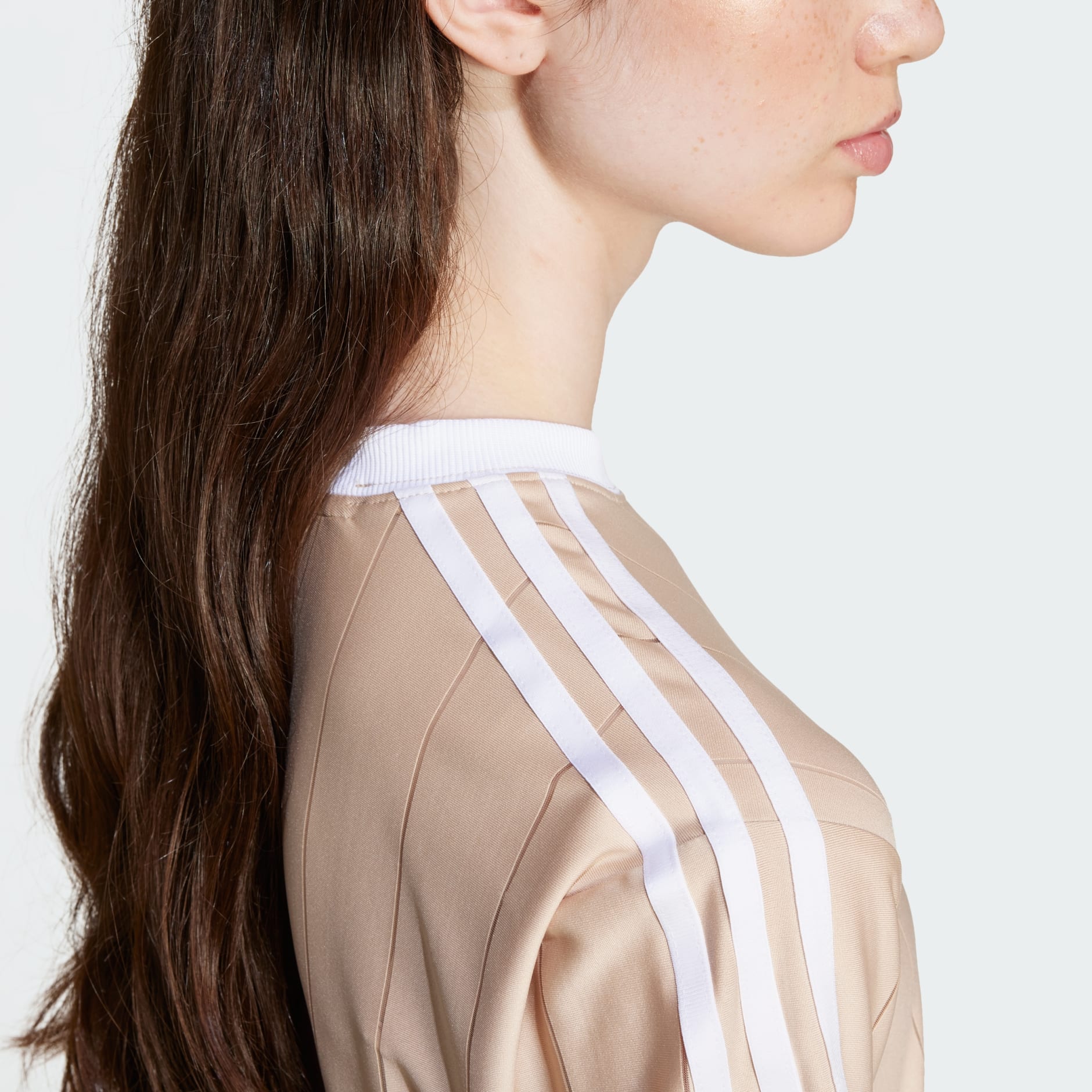 adidas Adicolor 3-Stripes Pinstripe Tee - Beige | adidas UAE