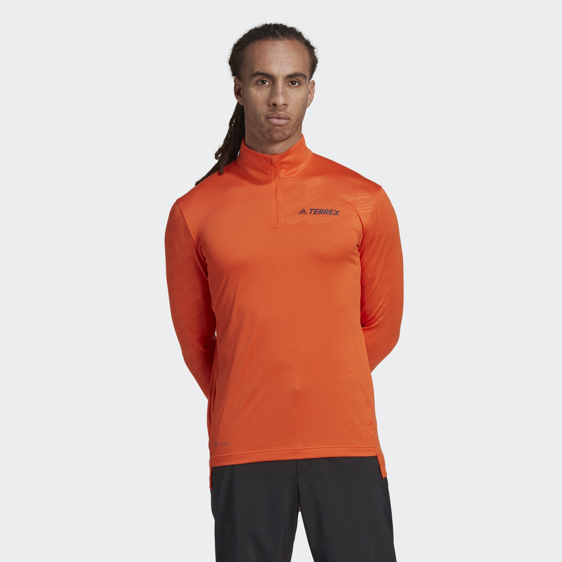 Clothing - Terrex Multi Half-Zip Tee - Orange | adidas South Africa