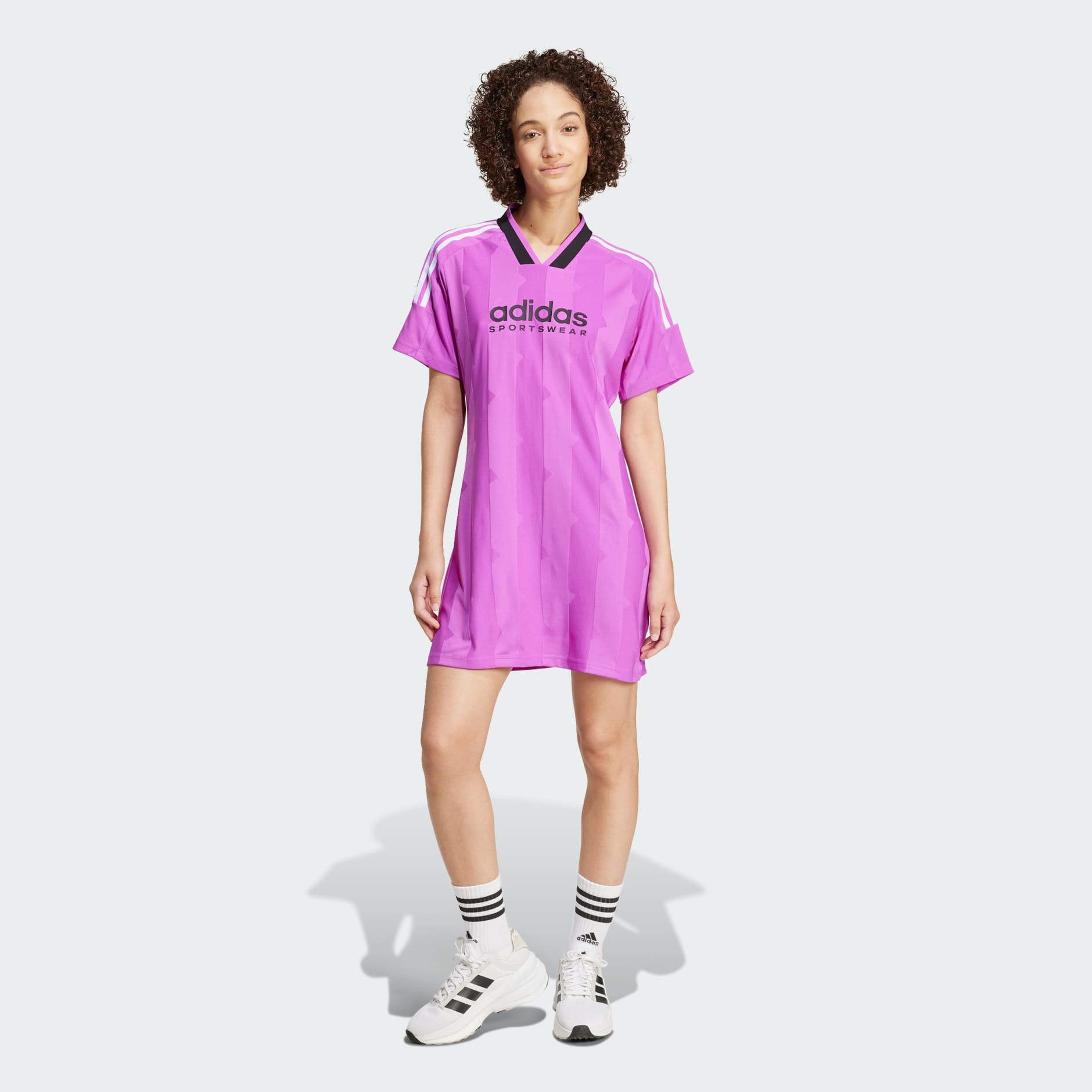 adidas Tiro Cut 3 Stripes Jacquard Tee Dress Purple adidas UAE