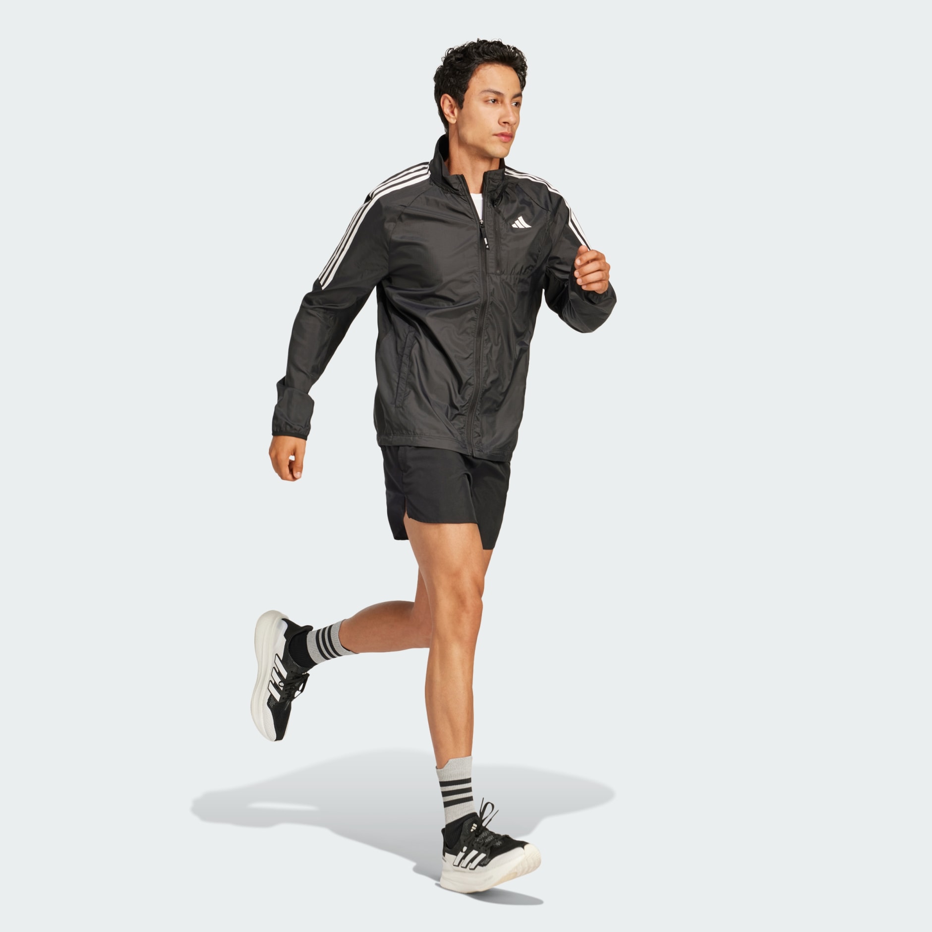 Clothing - Own the Run 3-Stripes Packable Jacket - Black