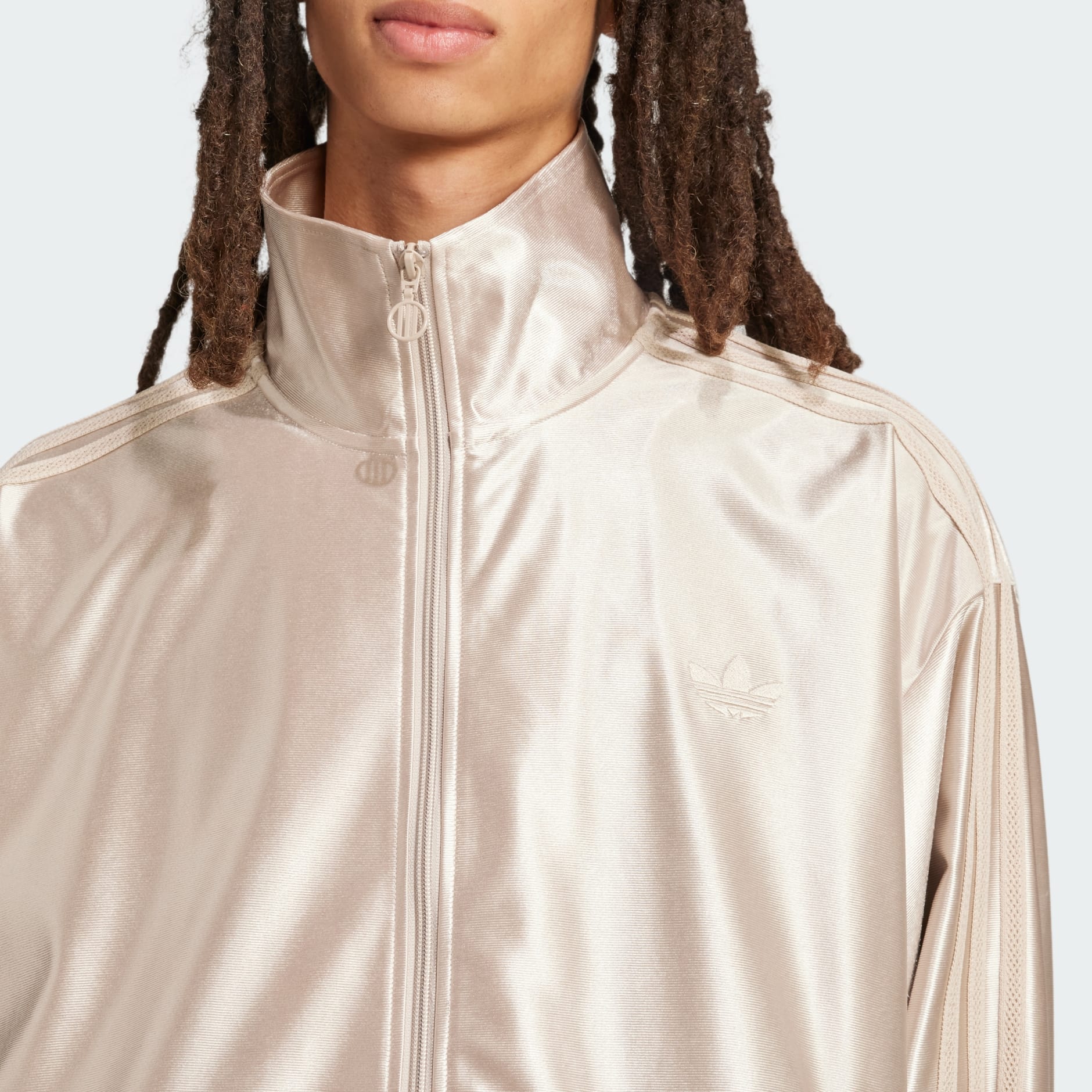 Clothing - Adicolor Funnel Neck Track Top - Beige | adidas Oman