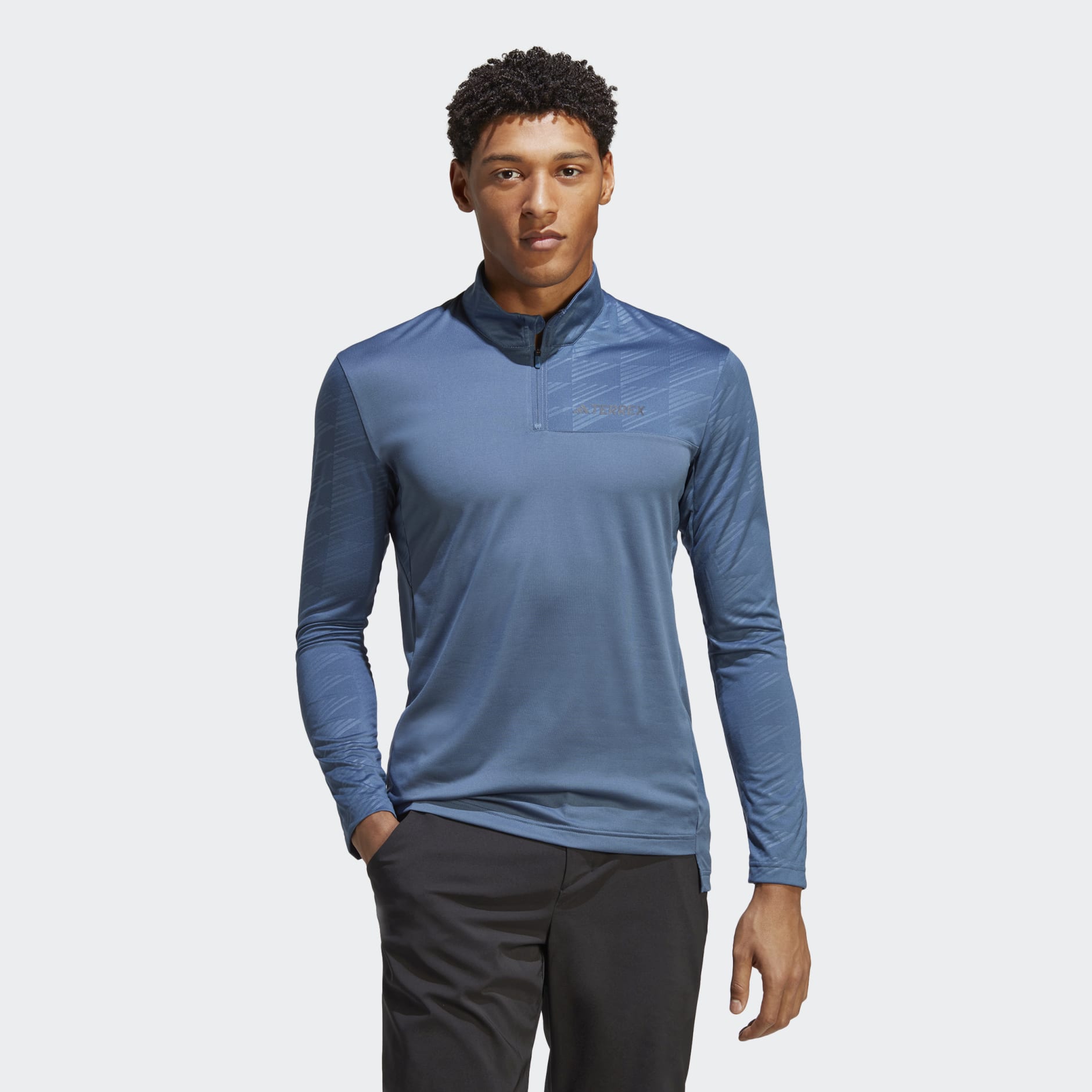 Clothing - Terrex Multi Half-Zip Long Sleeve Tee - Blue | adidas South ...