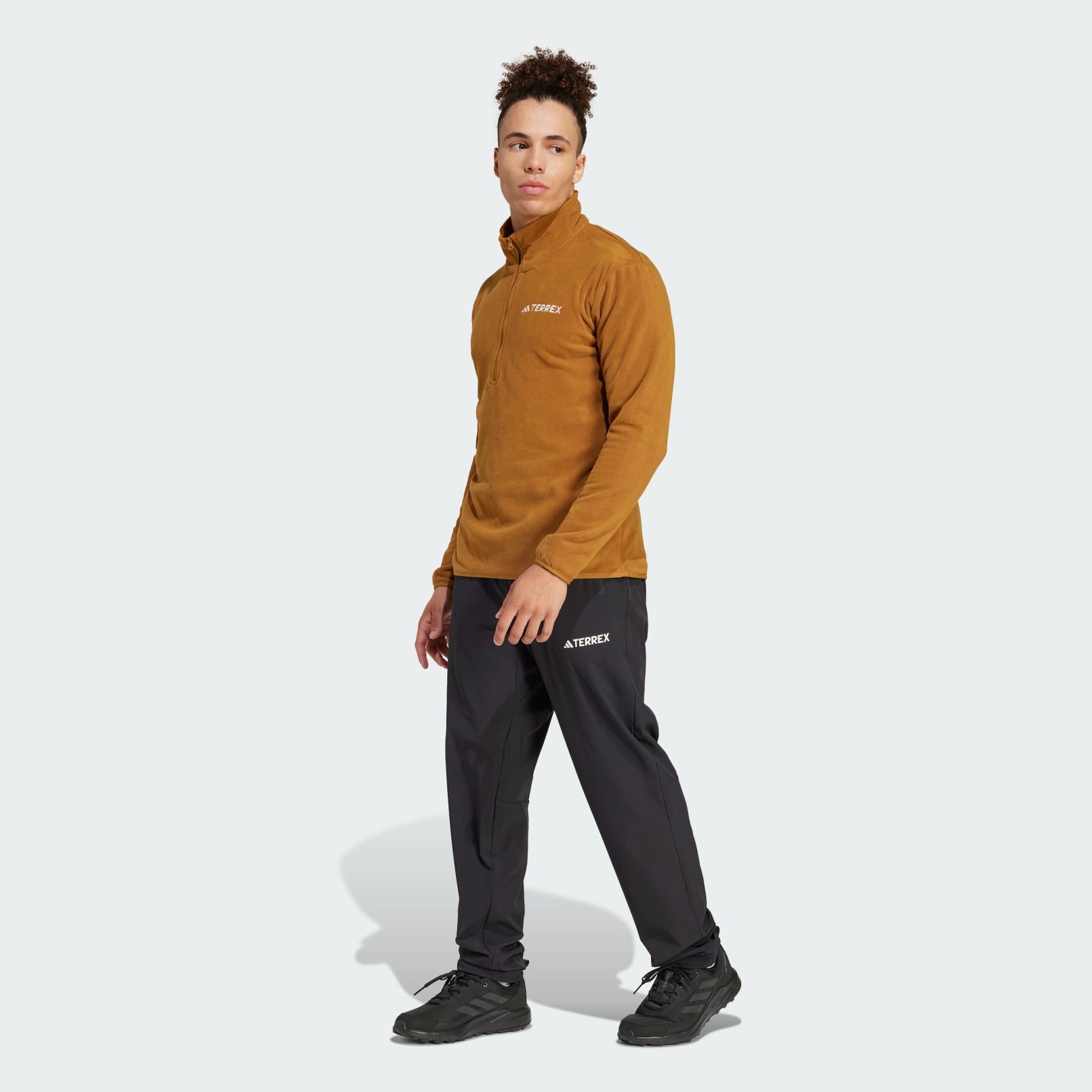 adidas Multi Essentials 1/2 Zip Fleece Jacket - Brown
