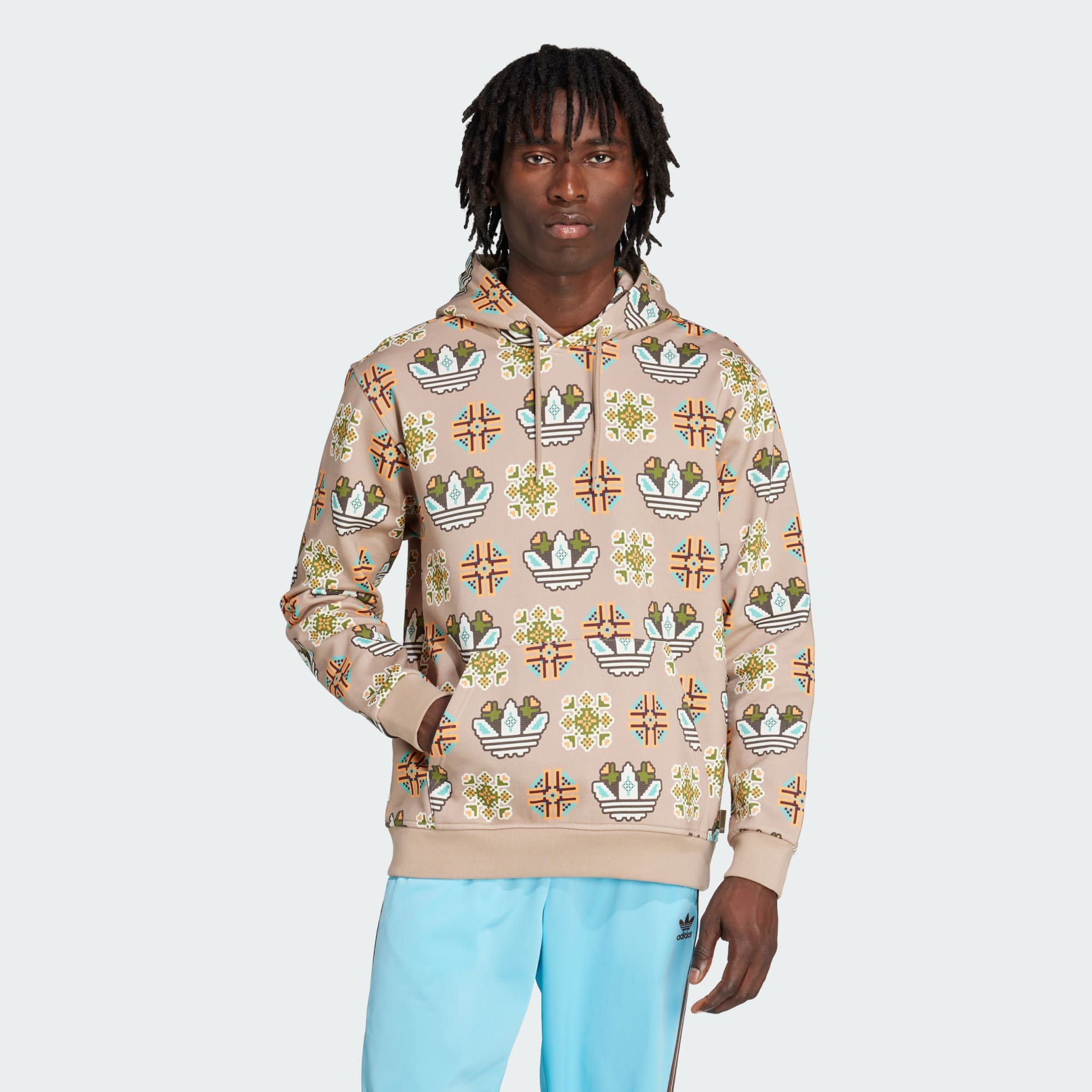 Tile Allover Print Loose Hoodie
