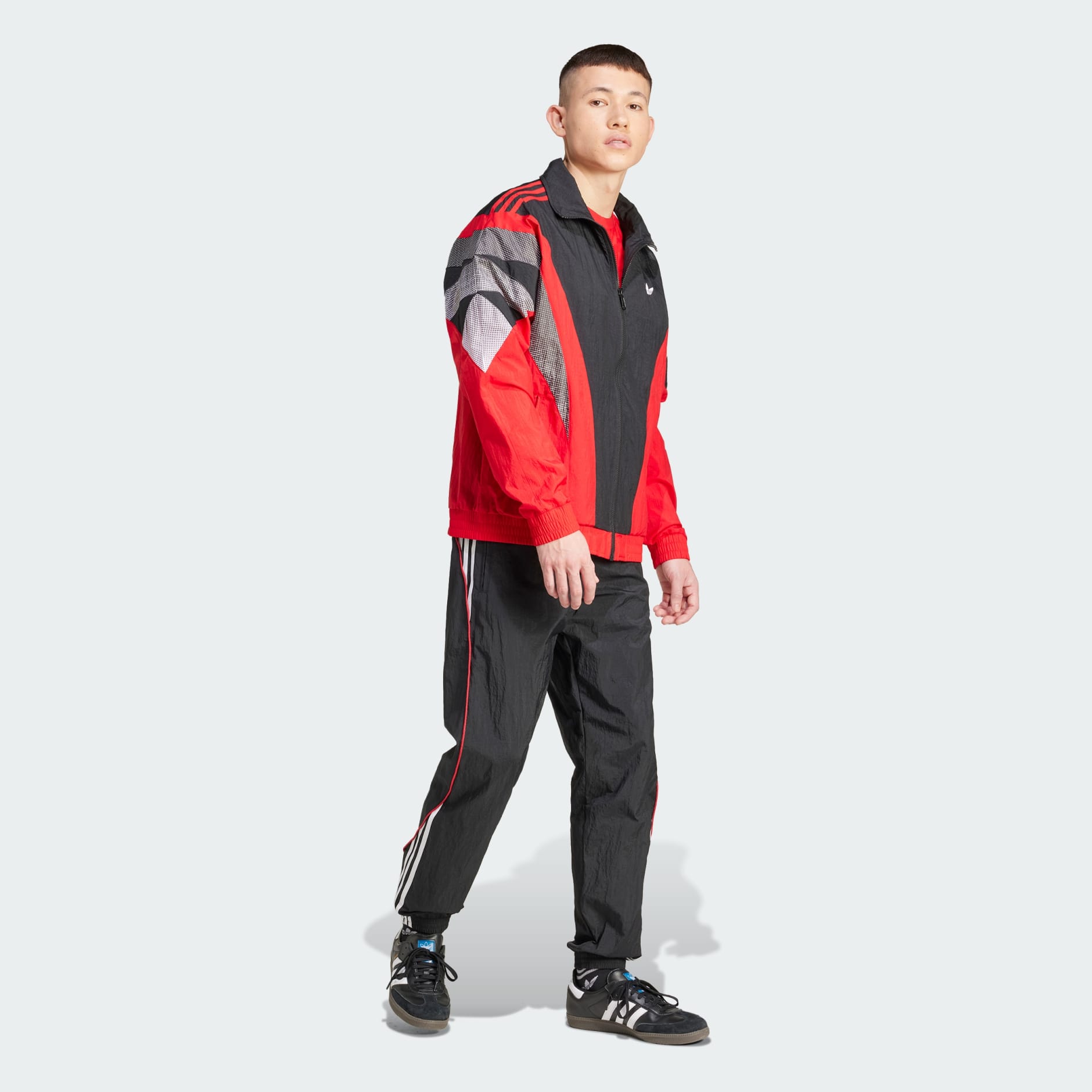 Adidas track jacket mens red best sale