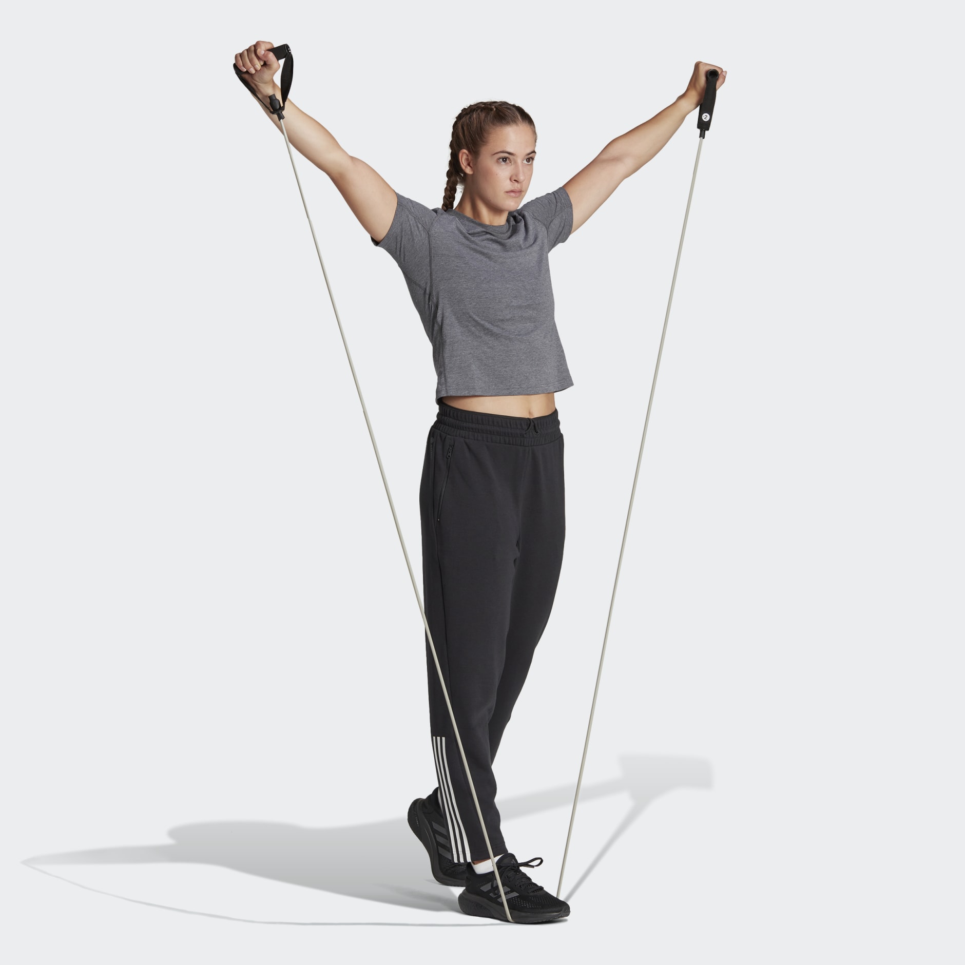 تيشيرت Train Essentials Train Cotton 3-Stripes Crop