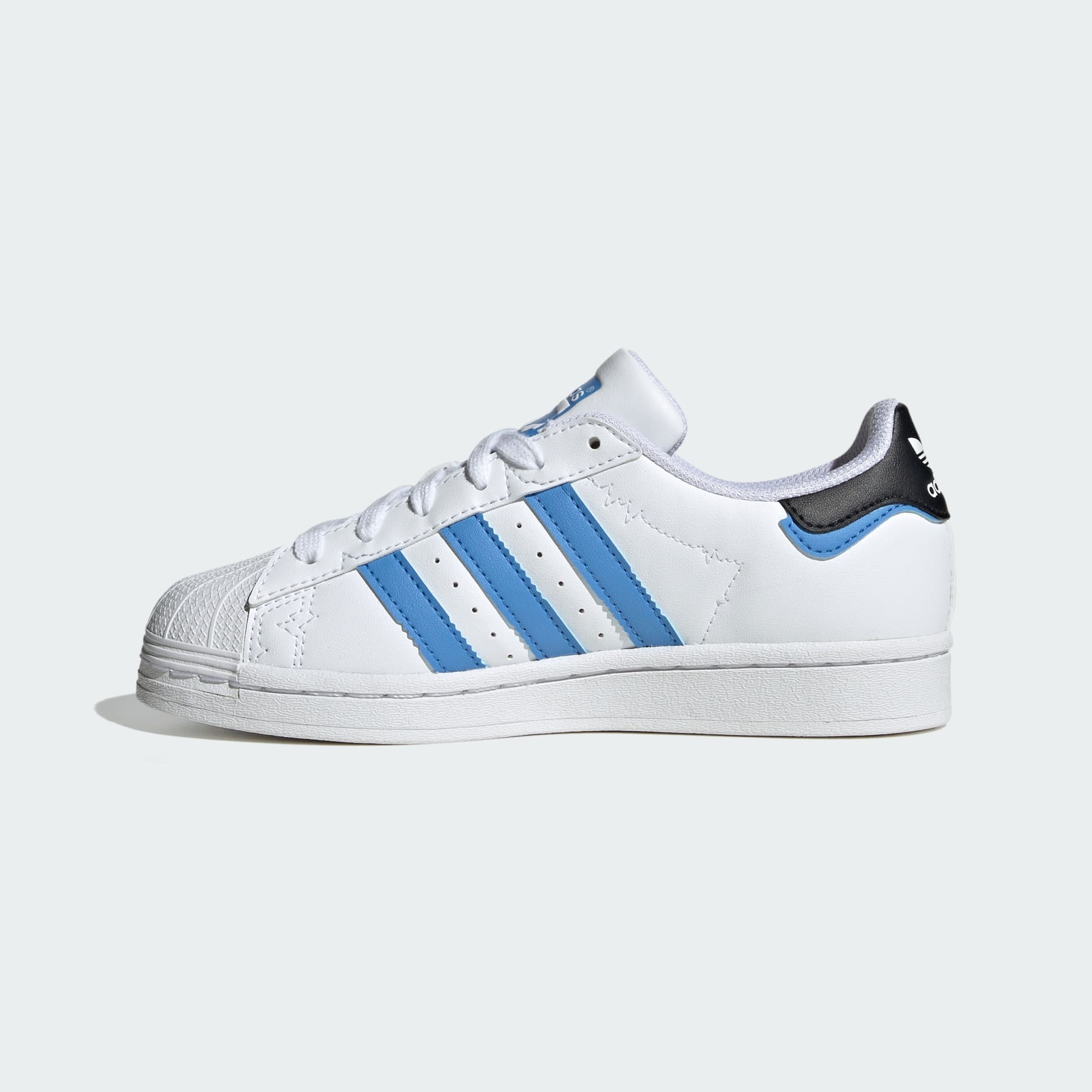 Adidas superstar shoes outlet blue stripes