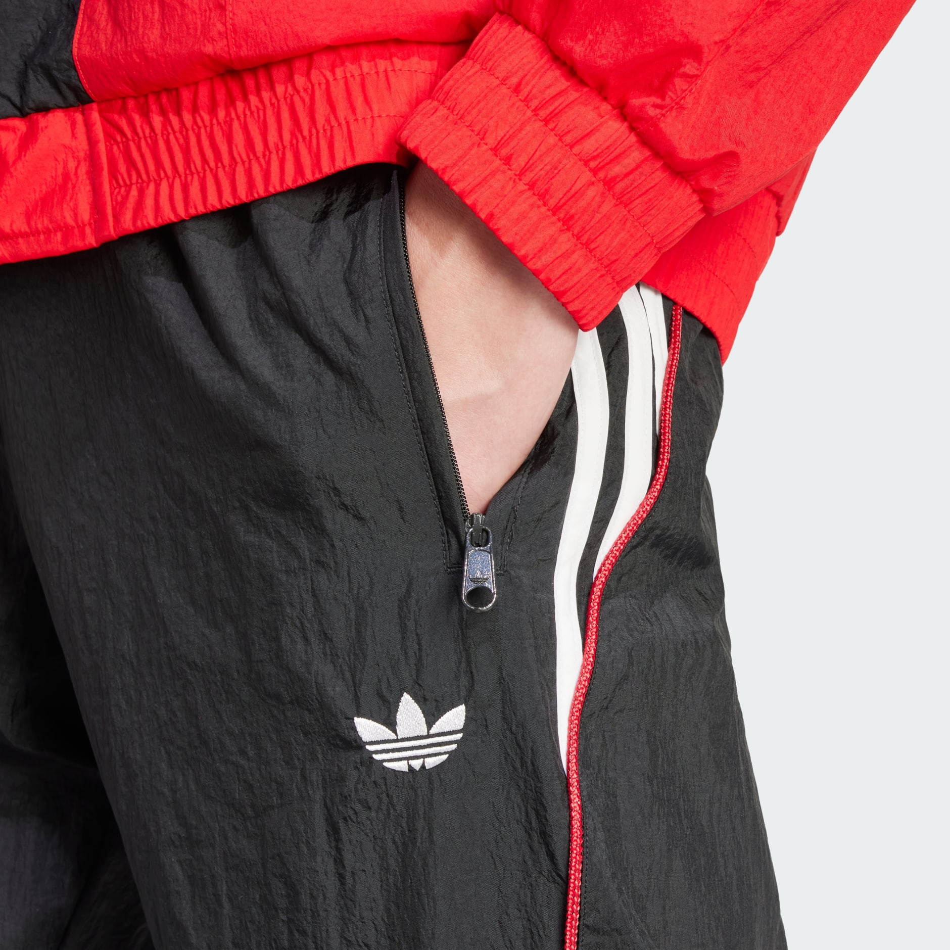 Adidas trefoil track pants black online