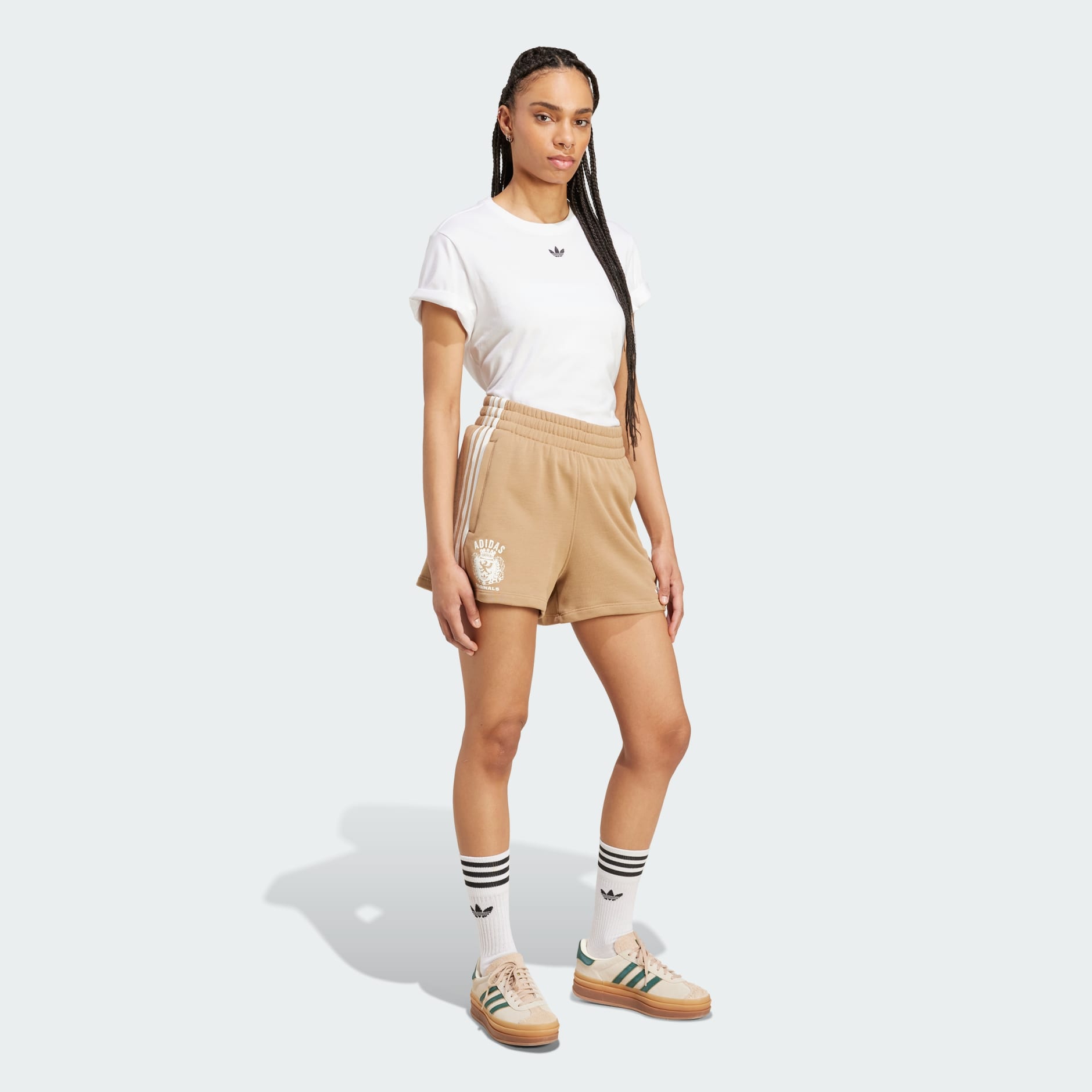 Graphic Crest Loose Shorts