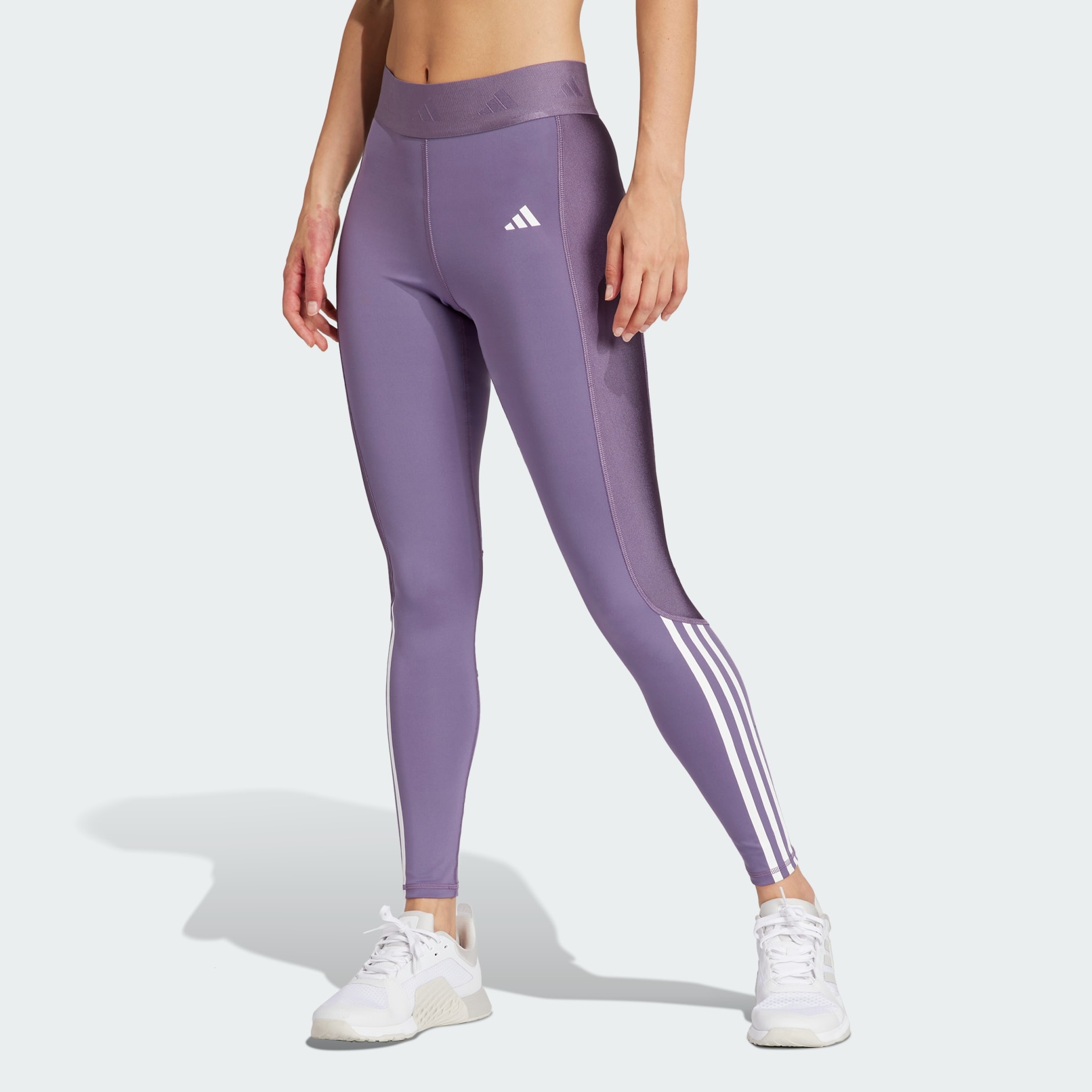 adidas Hyperglam Shine Full-Length Leggings - Purple