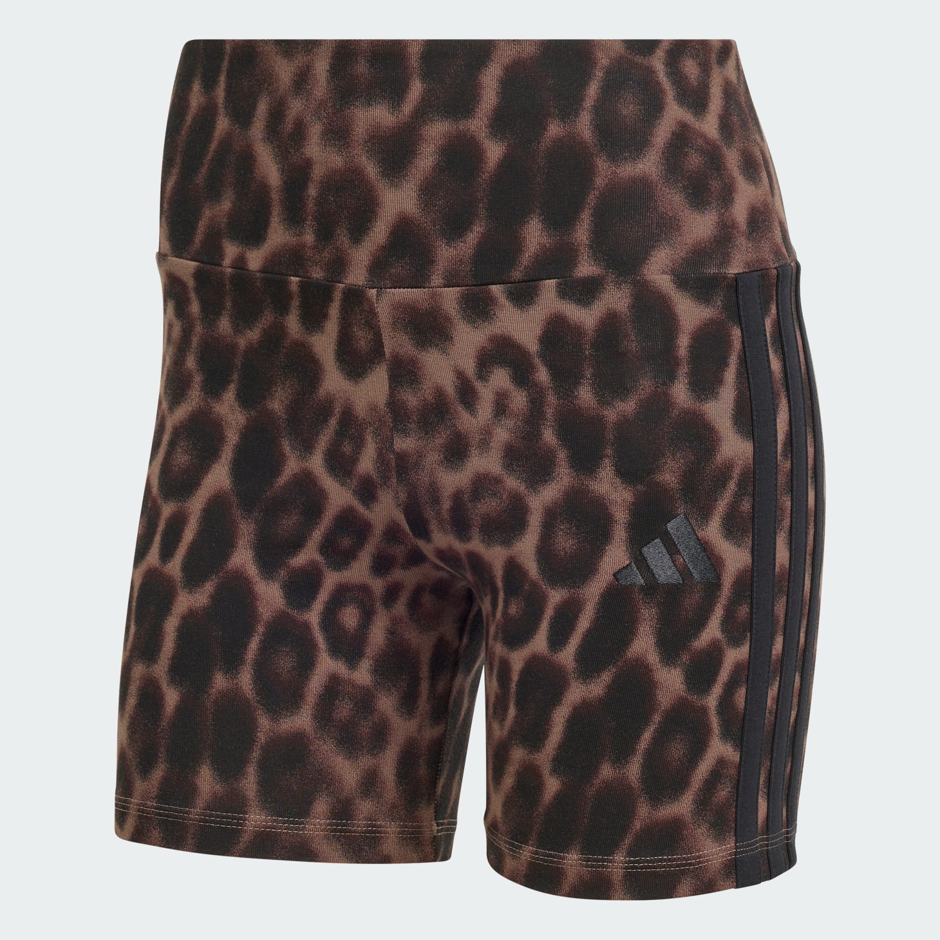 Pantaloni scurți biker Seasonal Essentials, cu imprimeu leopard și 3 dungi