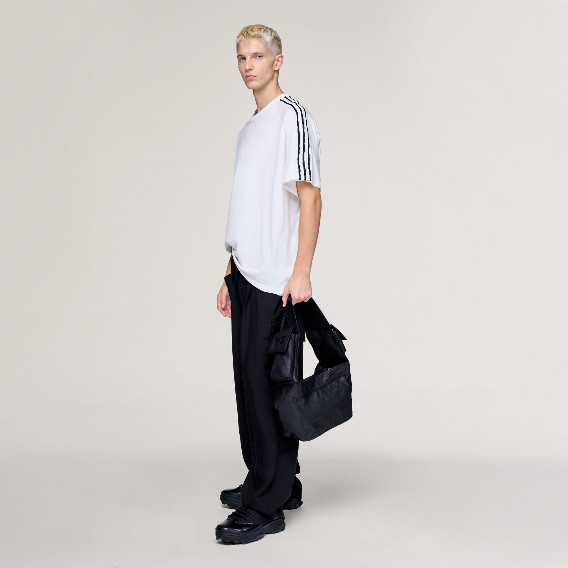 Y-3 RAW EDGE 3 STRIPES SHORT SLEEVE TEE