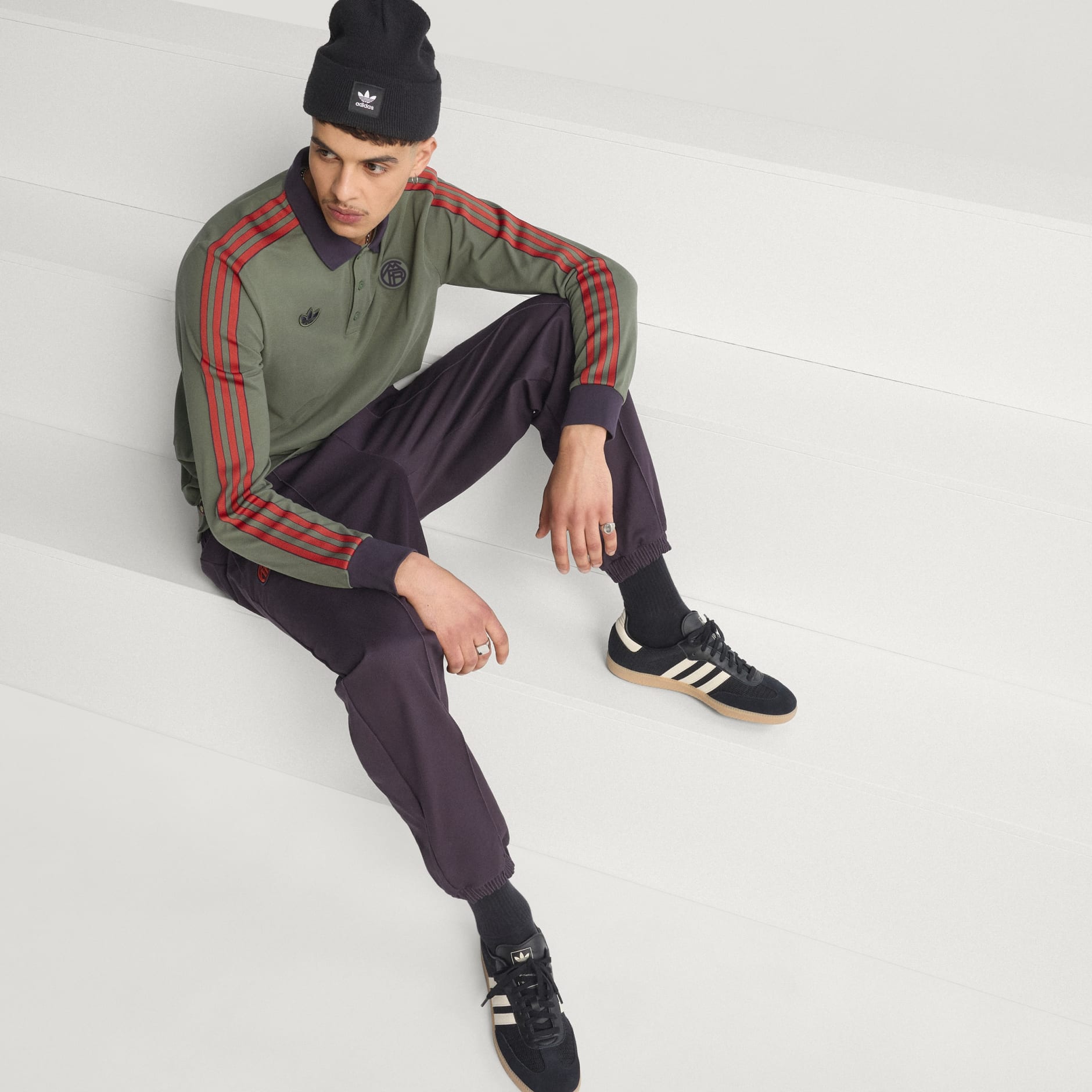 Tricou polo FC Bayern Terrace Icons cu m&acirc;necă lungă