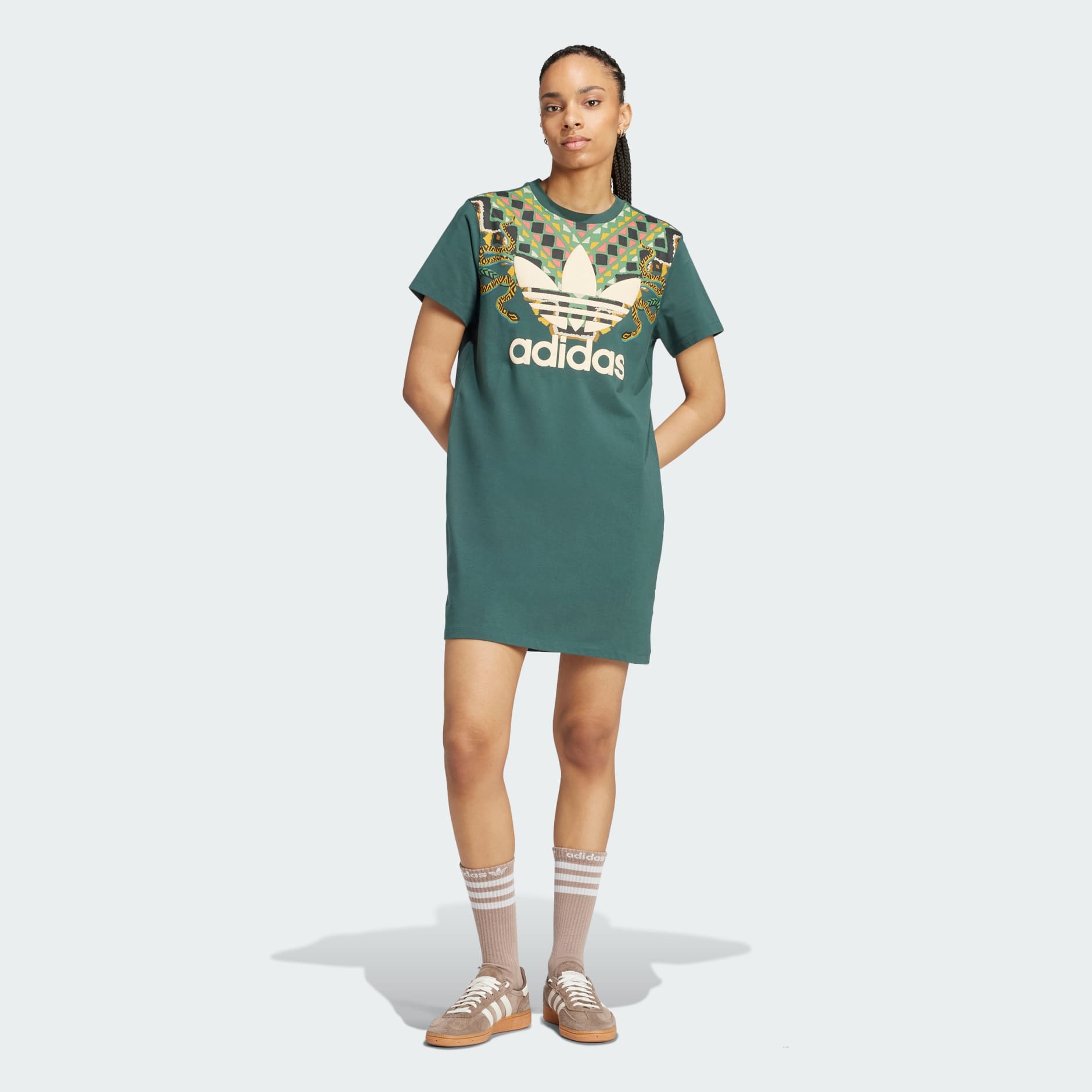 Adidas trefoil crew dress online