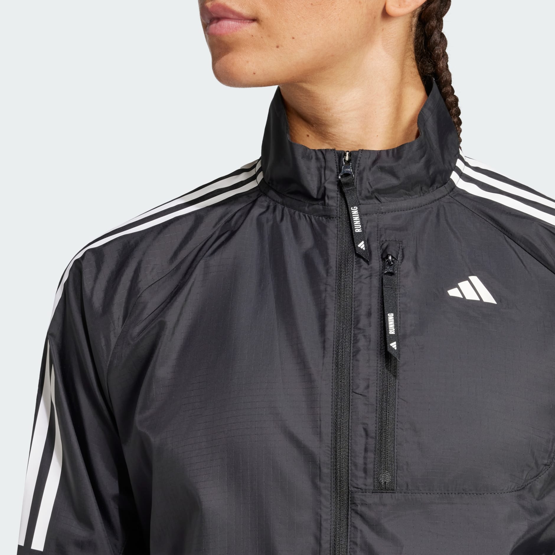 Jachetă pliabilă Own the Run cu 3 dungi