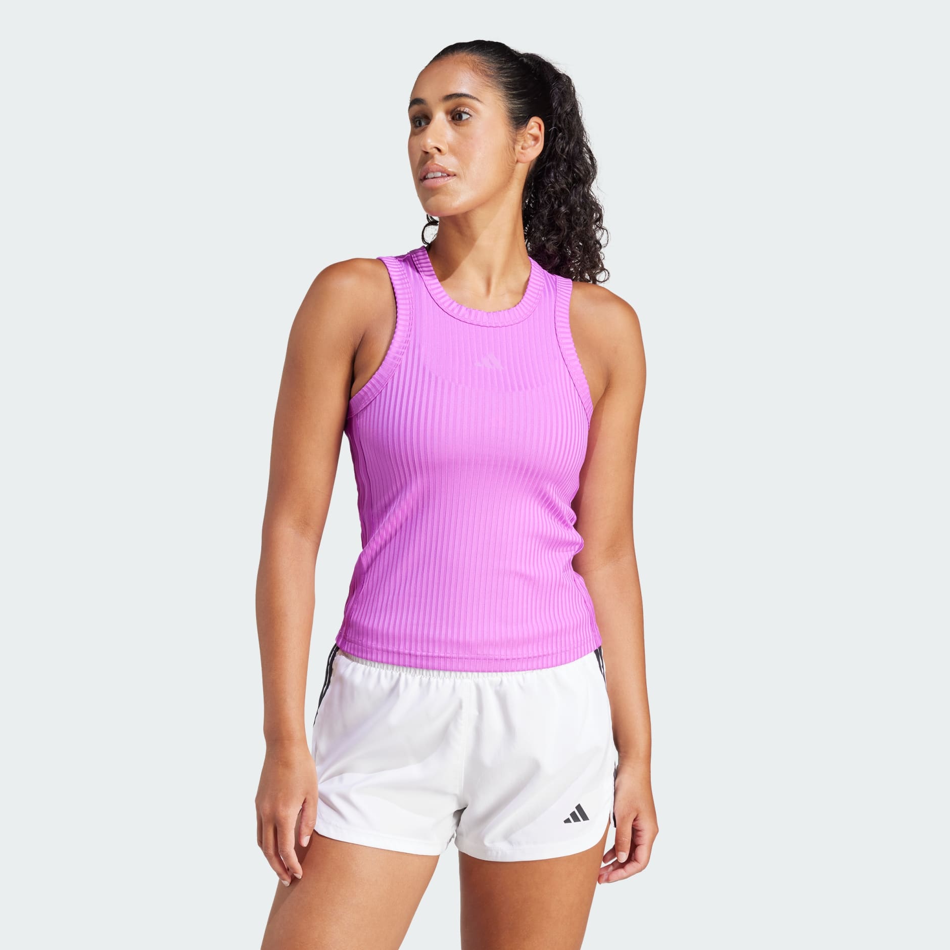 All Gym Seasonal Rib Tight Fit Tonal 3-Stripes Tank Top