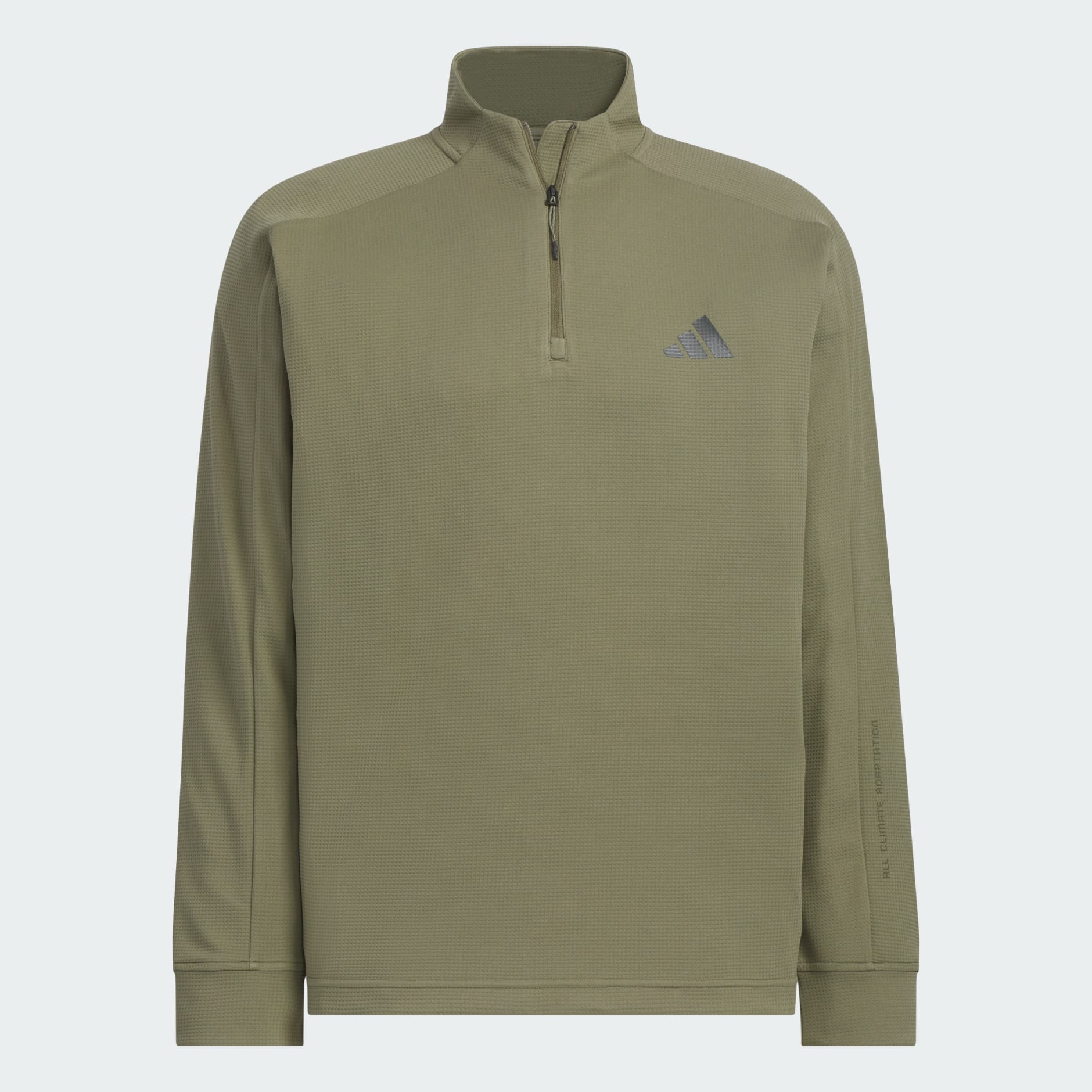 現代科技華夫格半幅拉鍊圓領汗衫