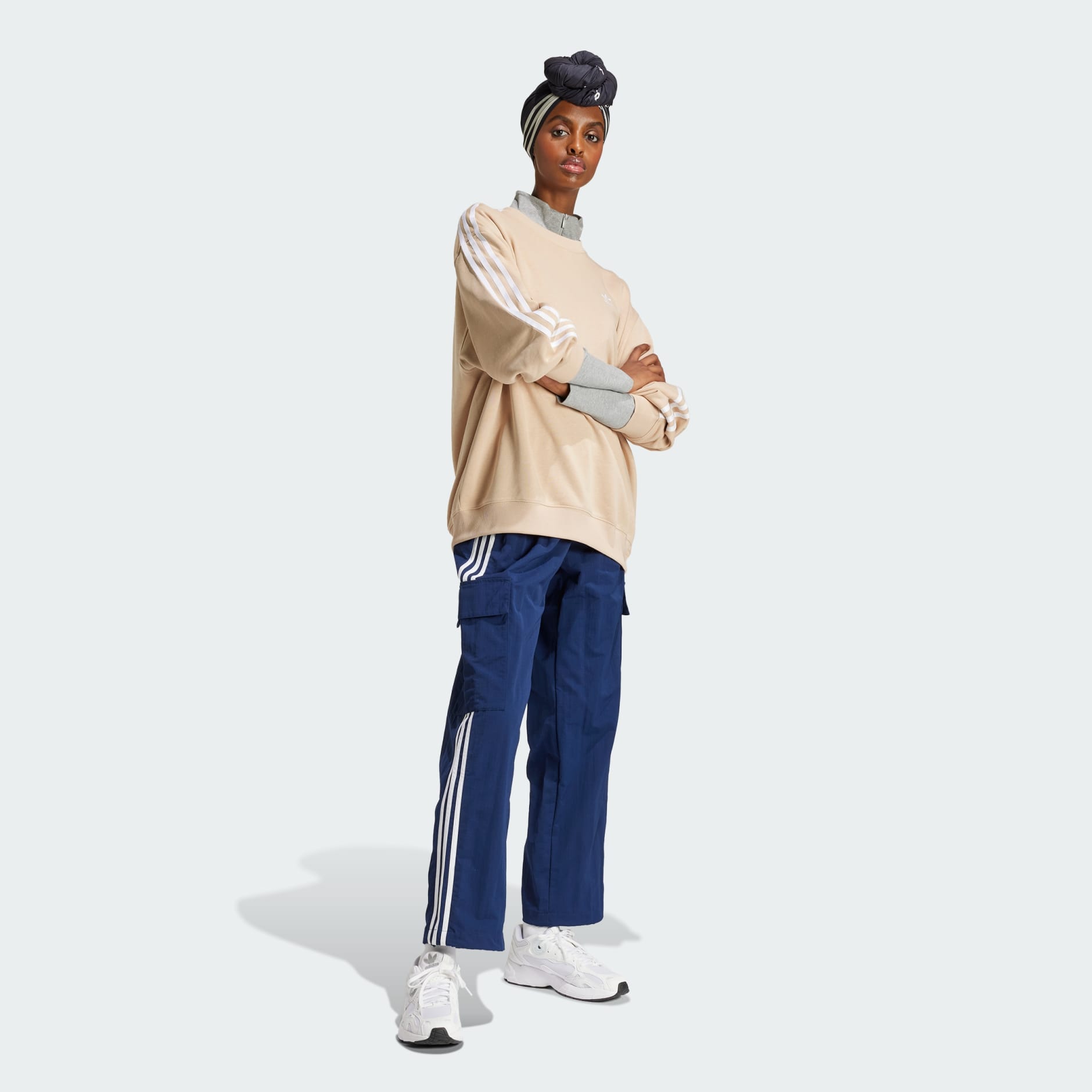 3-Stripes Oversized Crew Sweatshirt