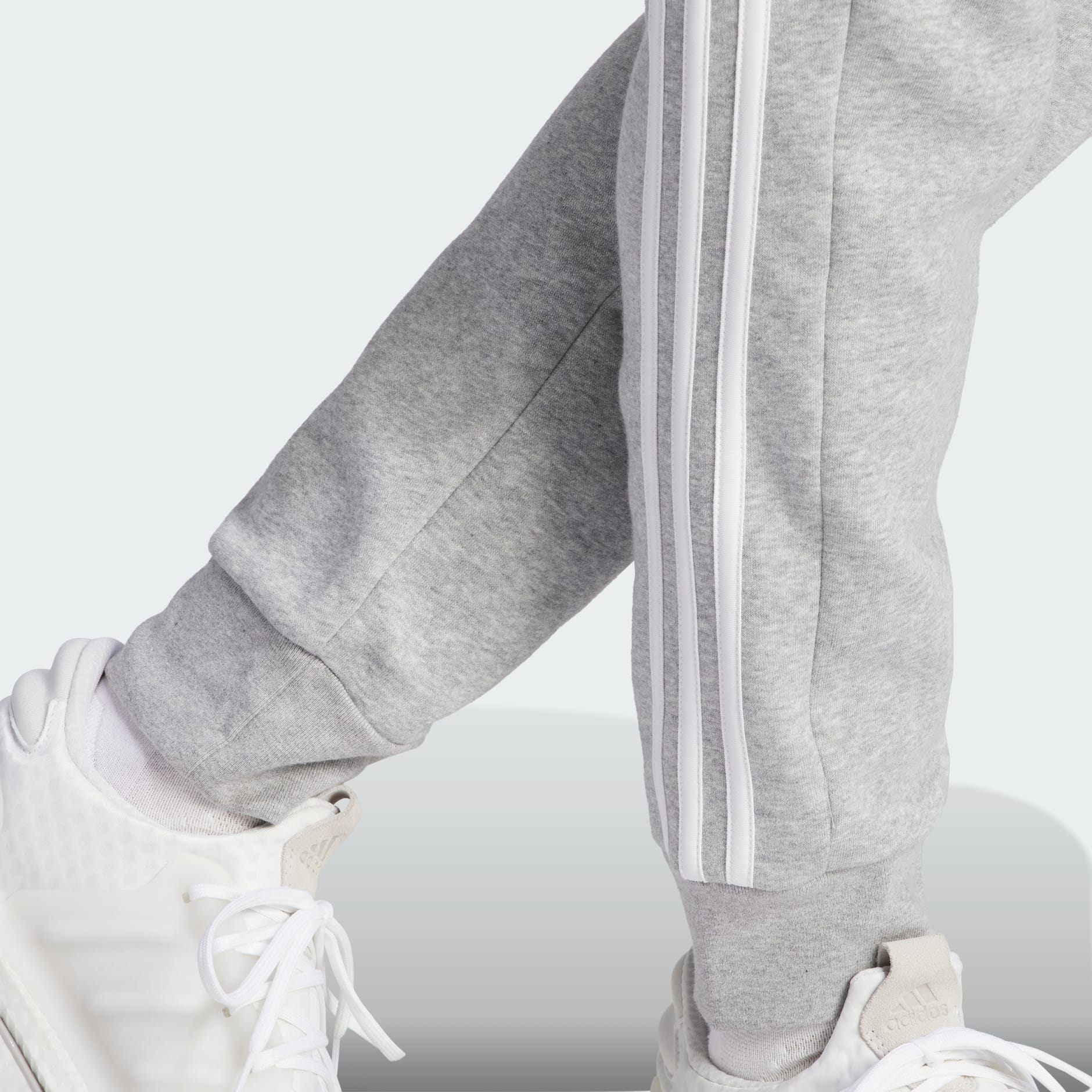 adidas Essentials Fleece Tapered TZ Pants 3-Stripes Grey - Cuff adidas 