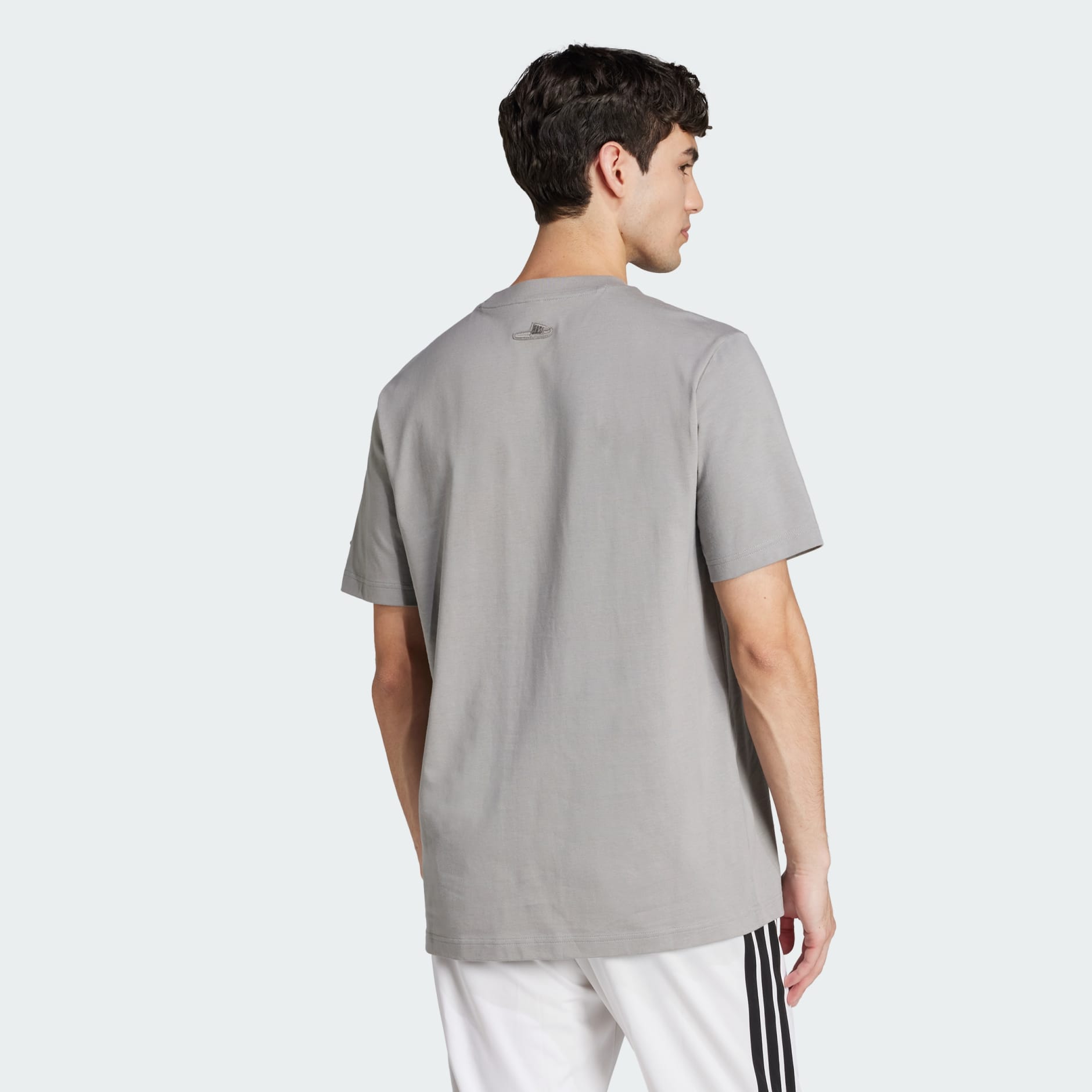 Clothing - Lounge Slides Graphic Tee - Grey | adidas Oman