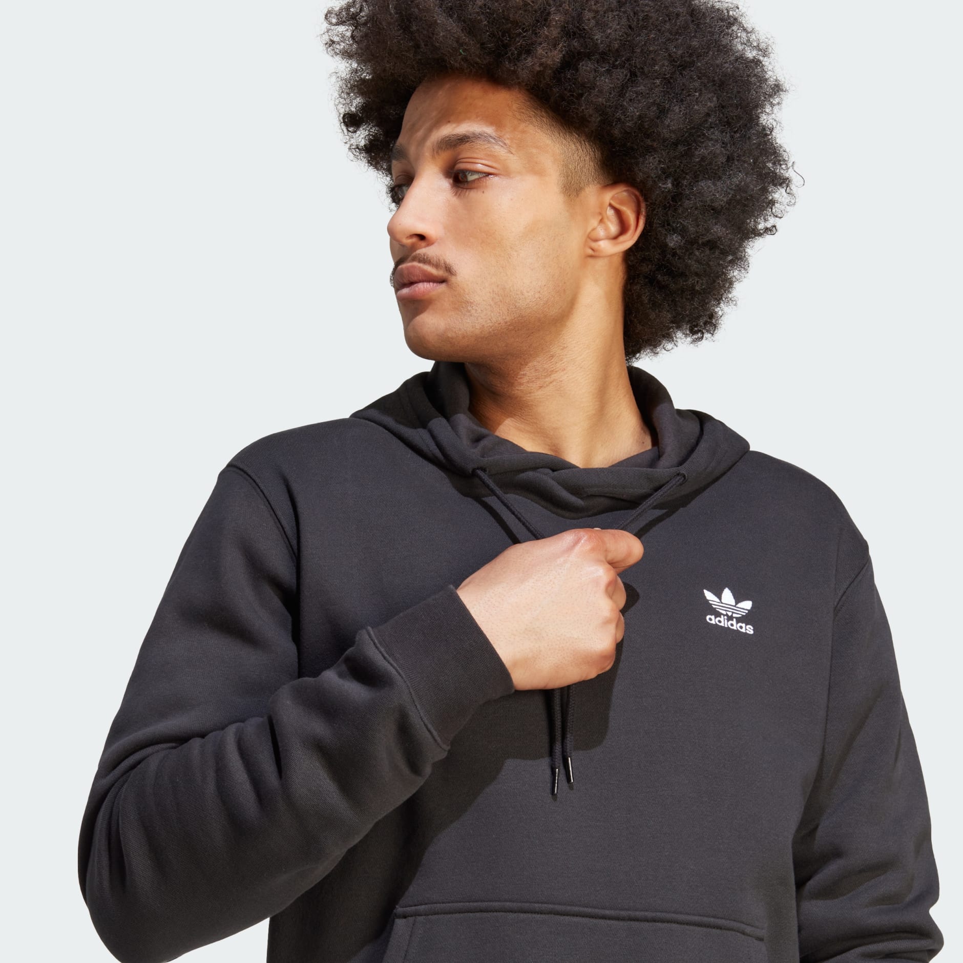 Men's Clothing - Trefoil Essentials Hoodie - Black | adidas Kuwait