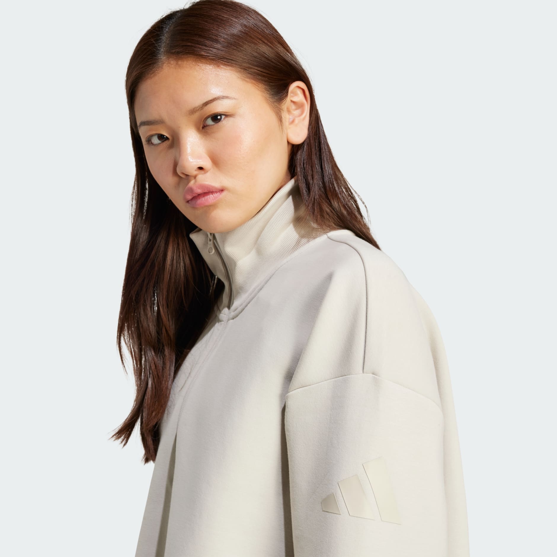 CLOTHING - Soft Lux Quarter-Zip - Beige | adidas Oman