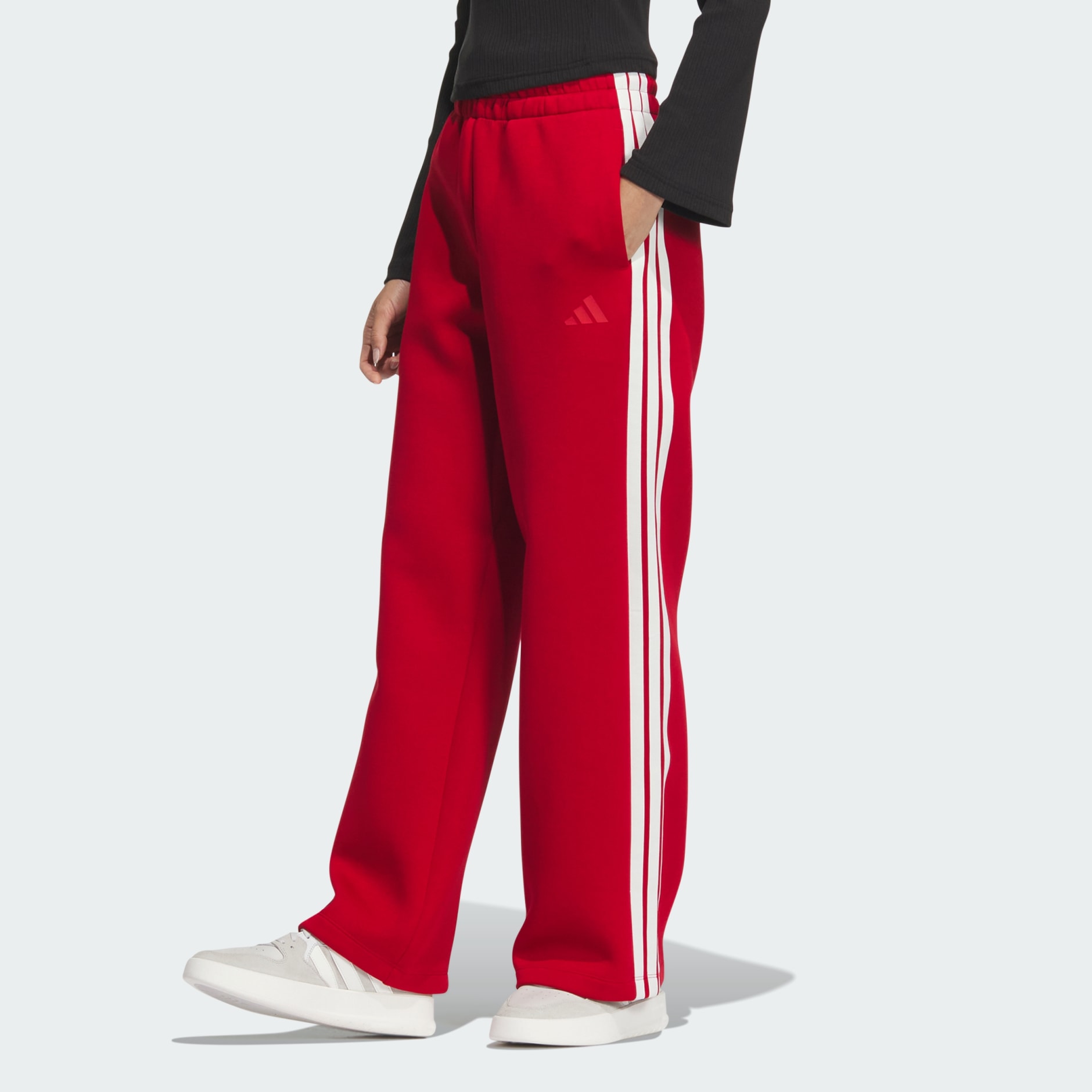 CNY Wide Leg Knit Pants - Red | adidas Hong Kong