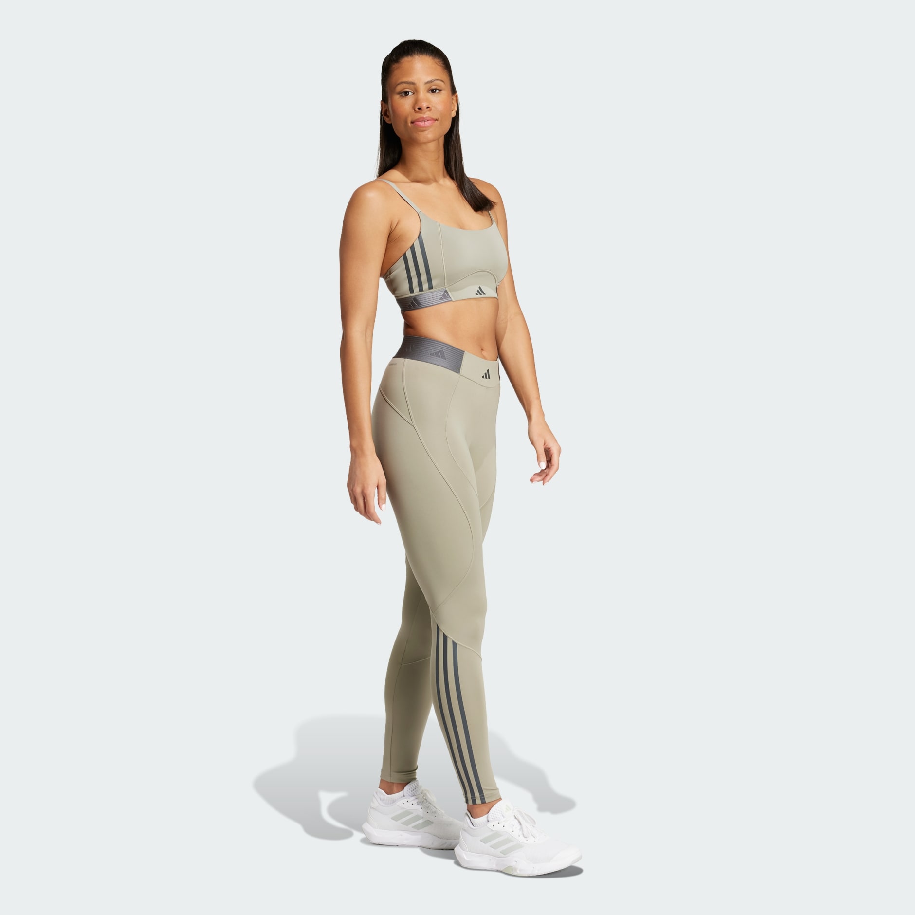 Adidas Hyperglam Full Length Leggings Green Adidas Tz