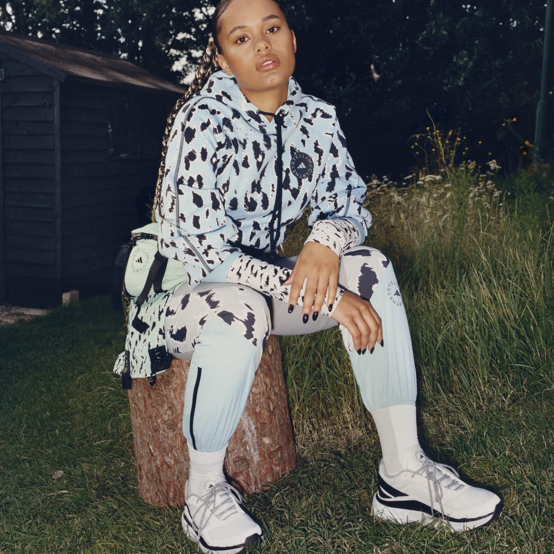 ADIDAS BY STELLA MCCARTNEY COLOR BLOCKED WOVEN TRACKSUIT BOTTOMS