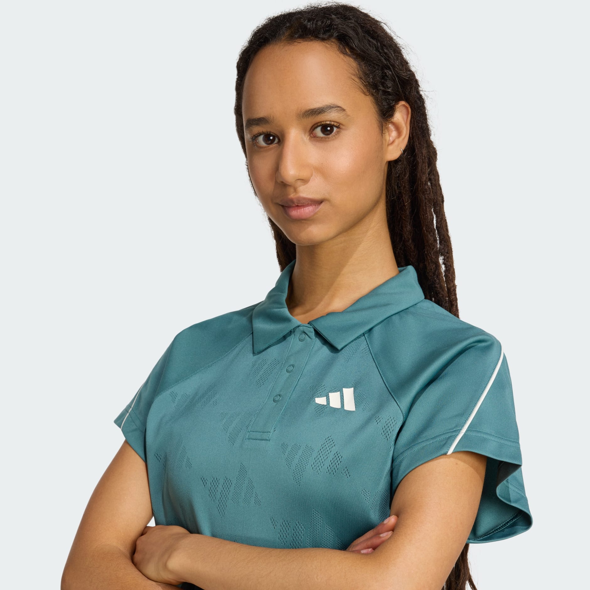 Tricou polo Stadium din jacard, inspirat din tenis, cu 3 dungi