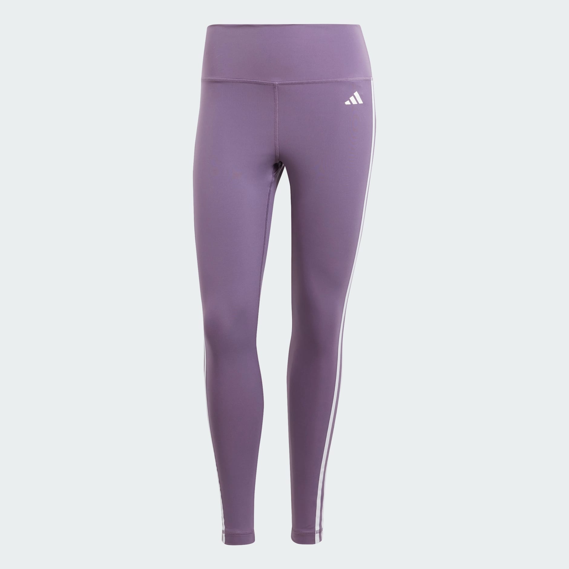 adidas Train Essentials 3-Stripes High-Waisted 7/8 Leggings - Purple