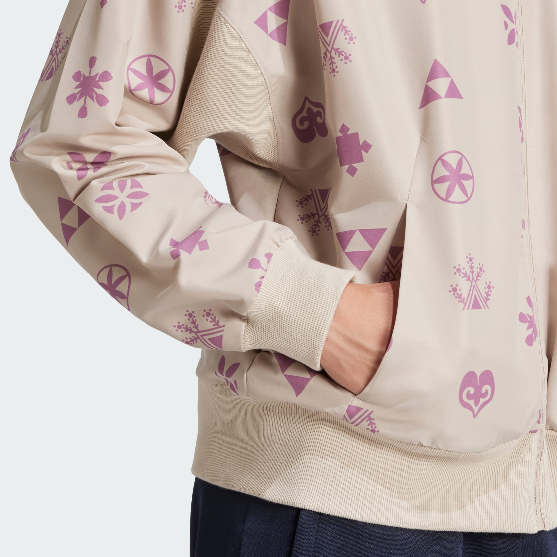 adidas Bloom Sky Print Woven Bomber Jacket - Beige | adidas UAE
