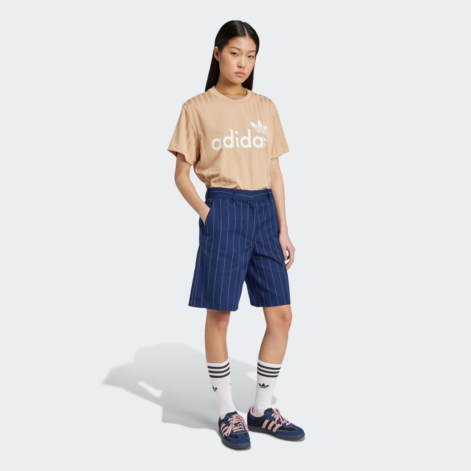 CLOTHING - Pinstripe Bermuda Shorts - Blue | adidas Oman