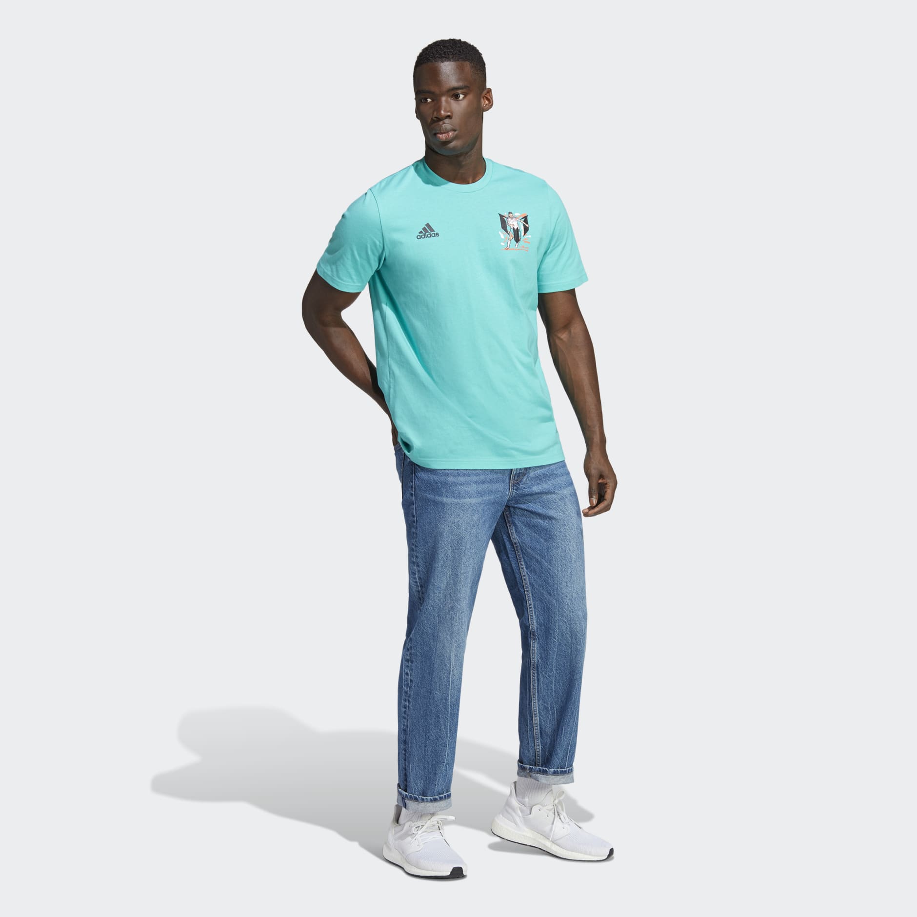 Men's Clothing - Messi Football Icon Graphic Tee - Turquoise | adidas Egypt