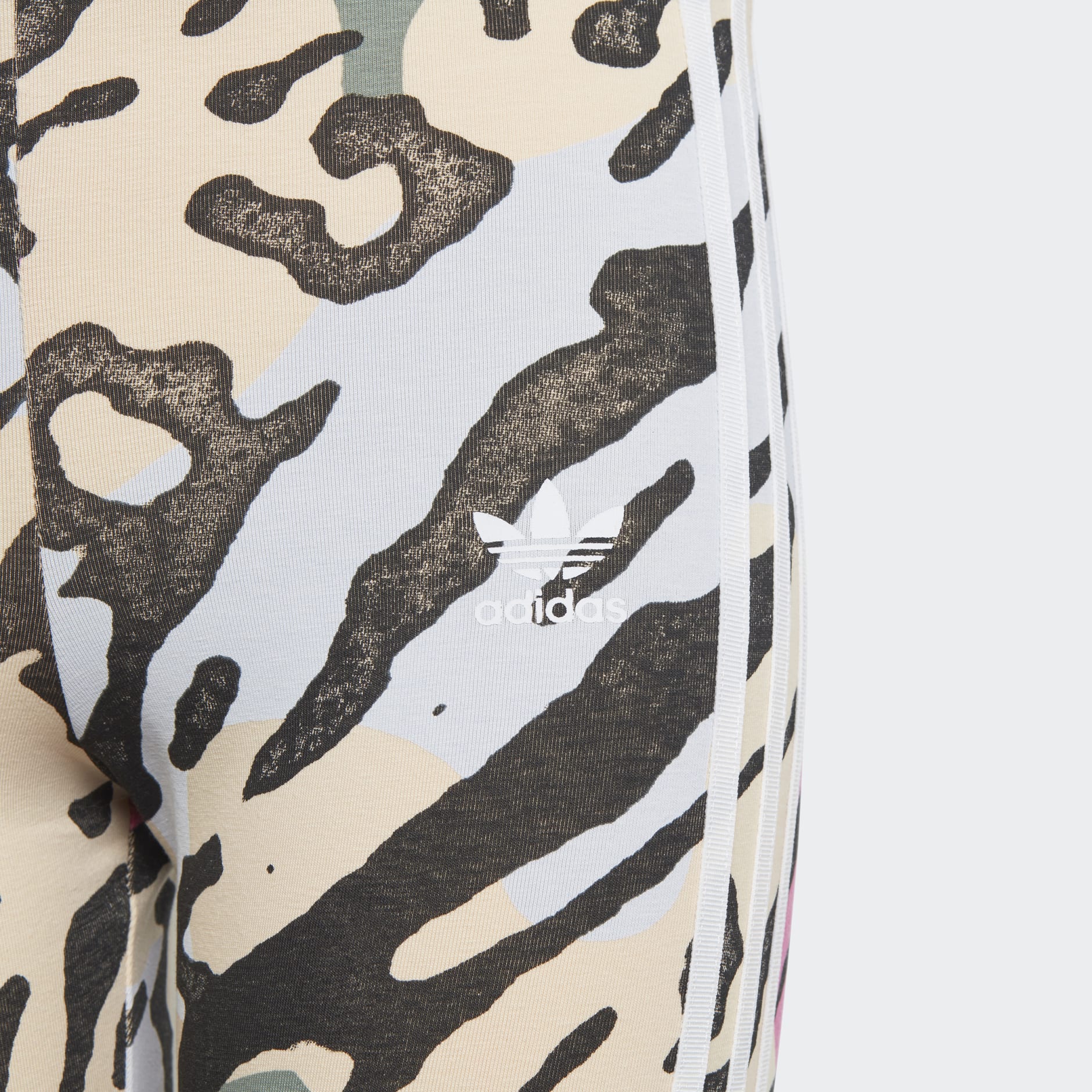 Adidas Originals 'Animal Abstract' Leggings In Brown With Zebra