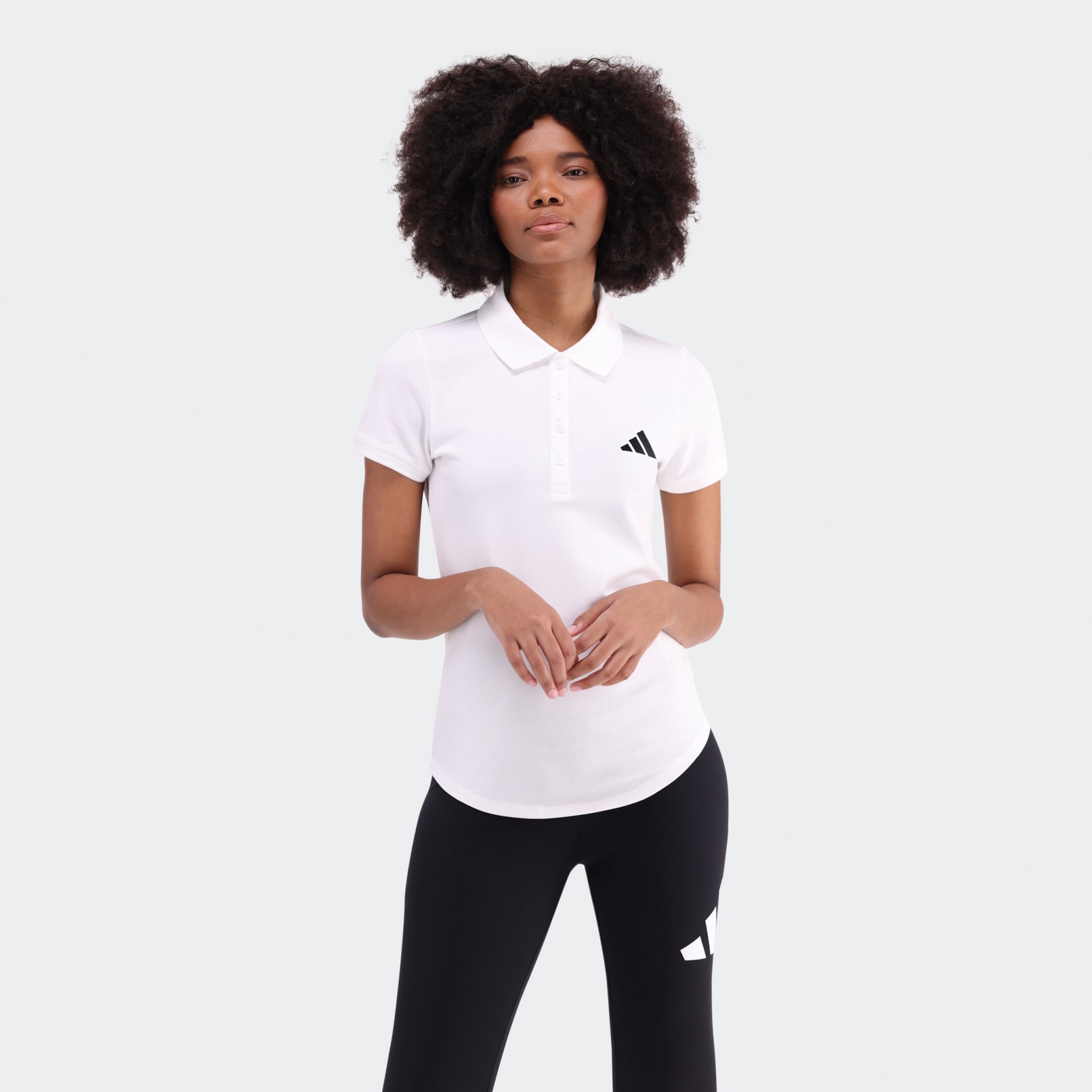 WOMENS SMALL LOGO PIQUE POLO SHIRT