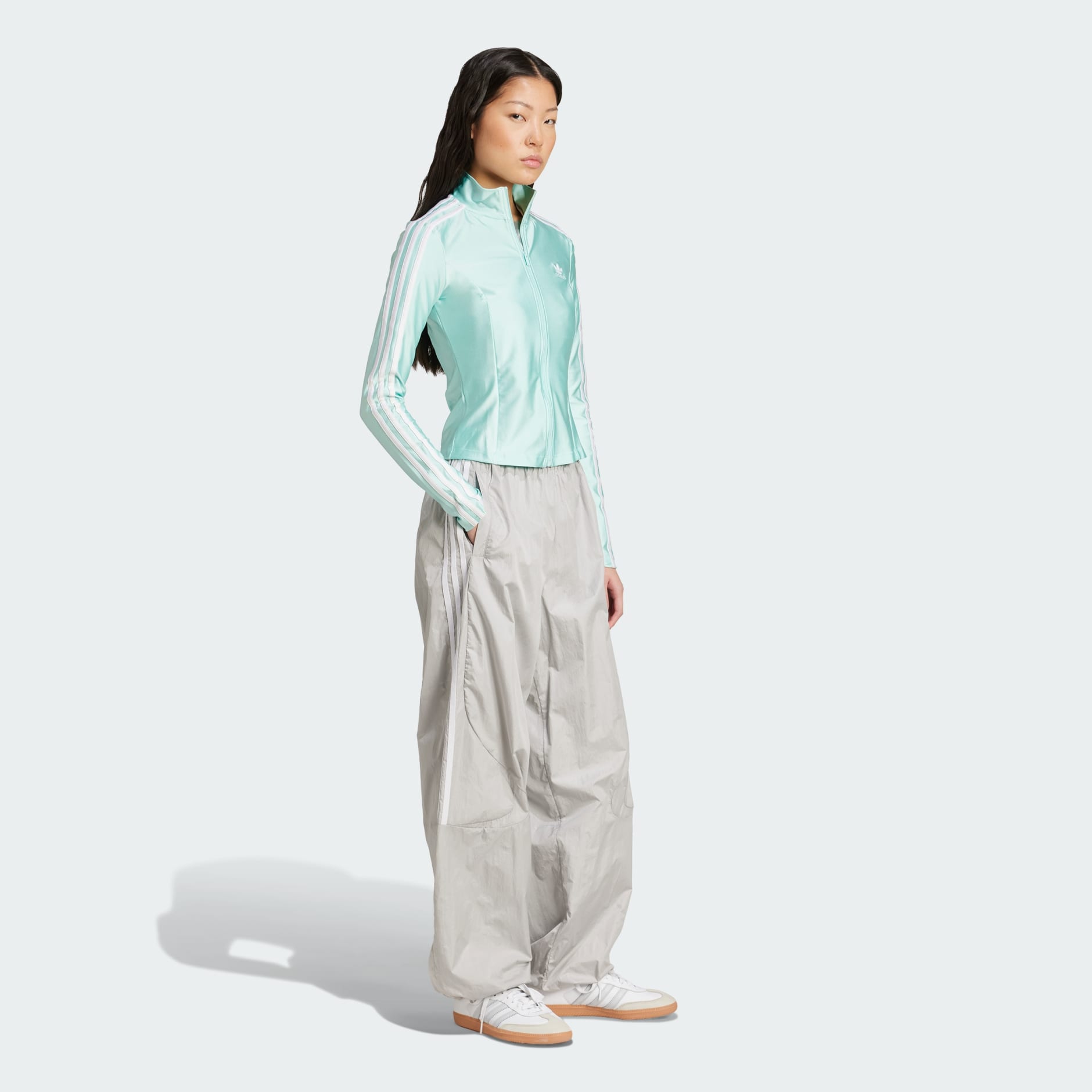 CLOTHING - Adicolor 3-Stripes Slim Track Top - Turquoise